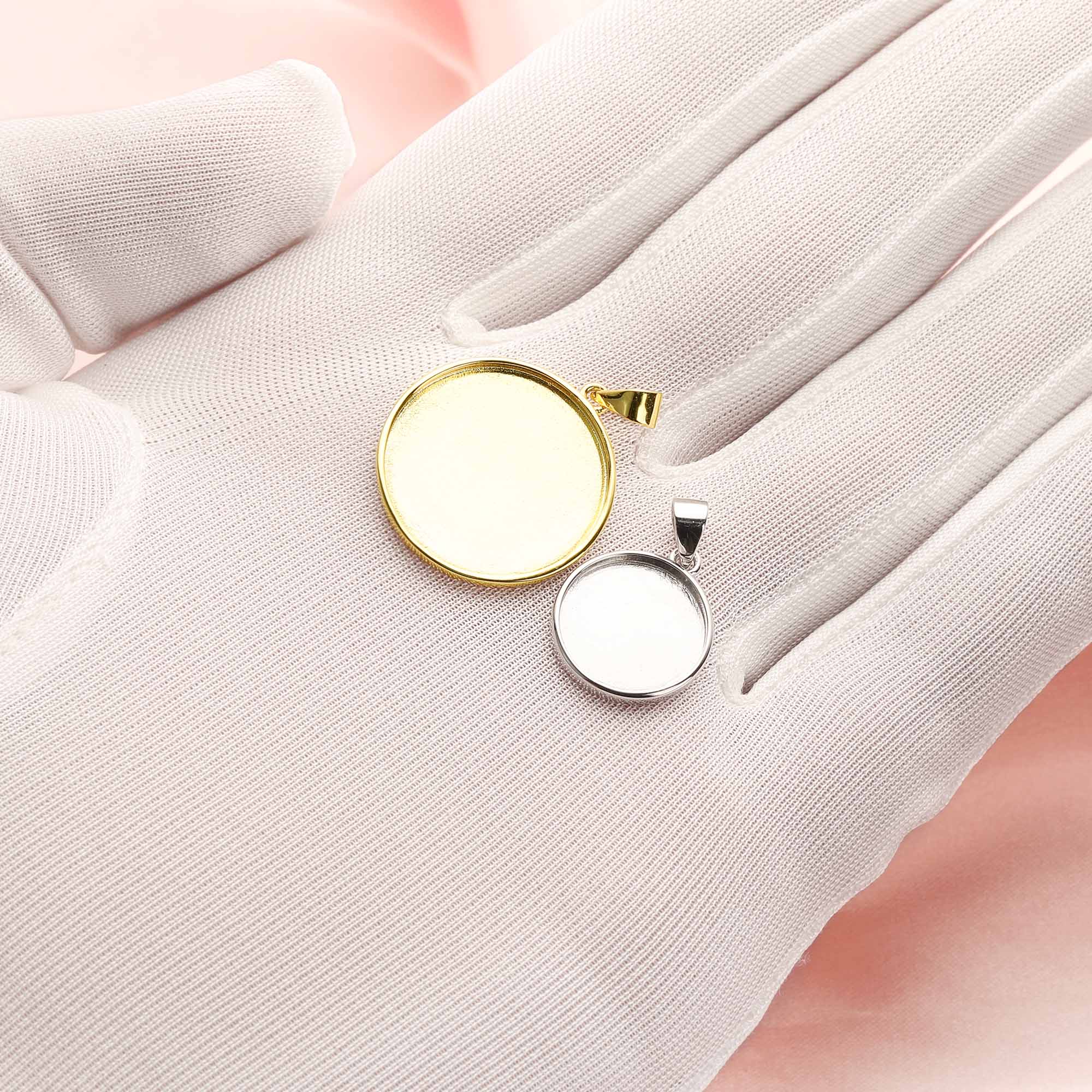 Keepsake Breast Milk Round Solid Back Pendant Bezel Settings,Solid 14K 18K Gold Charm,DIY Memory Jewelry Supplies 1411330 - Click Image to Close