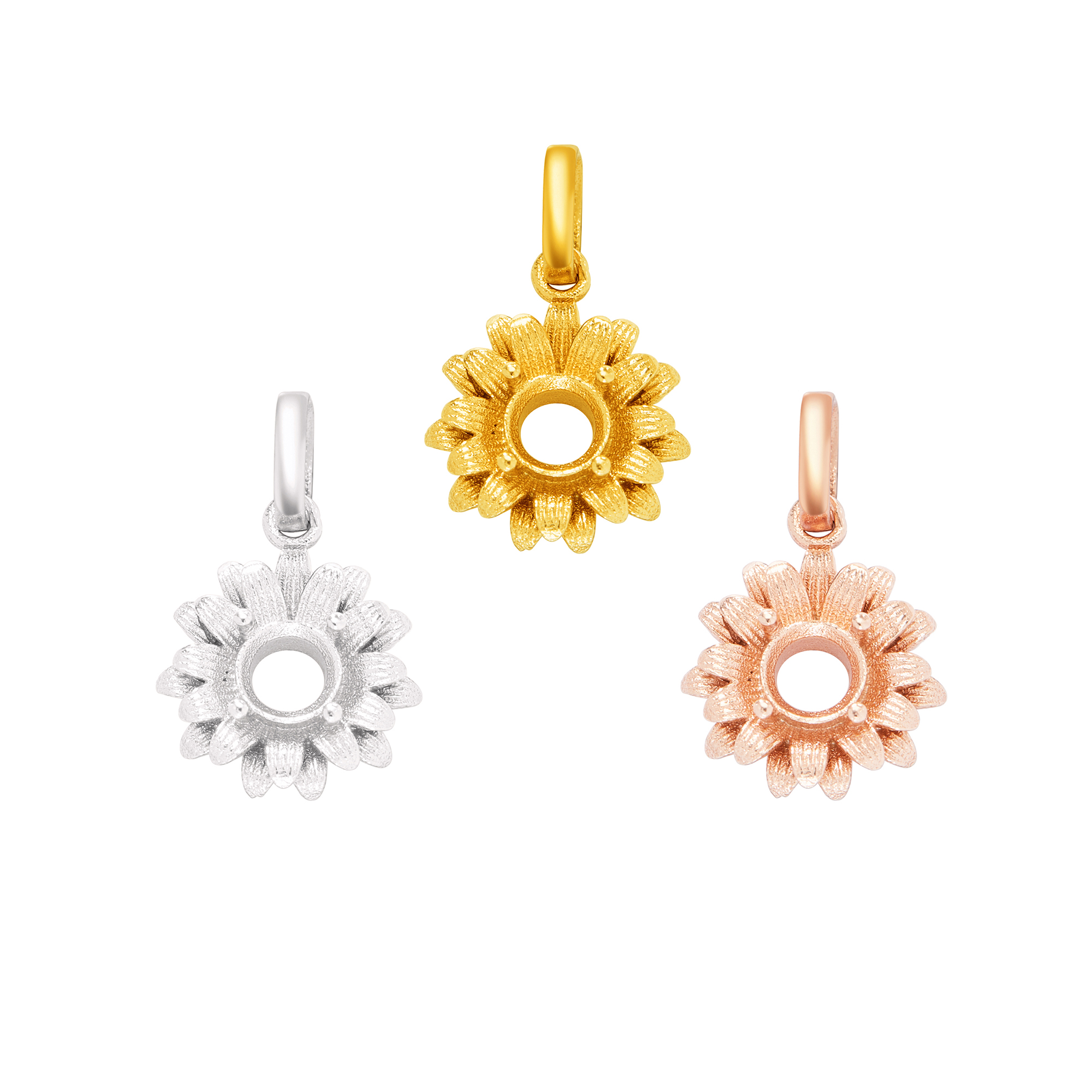 5MM Round Flower Prongs Pendant Settings,Solid 925 Sterling Silver Rose Gold Plated Charm,Vintage Flower Pendant,DIY Pendant Supplies 1411402 - Click Image to Close