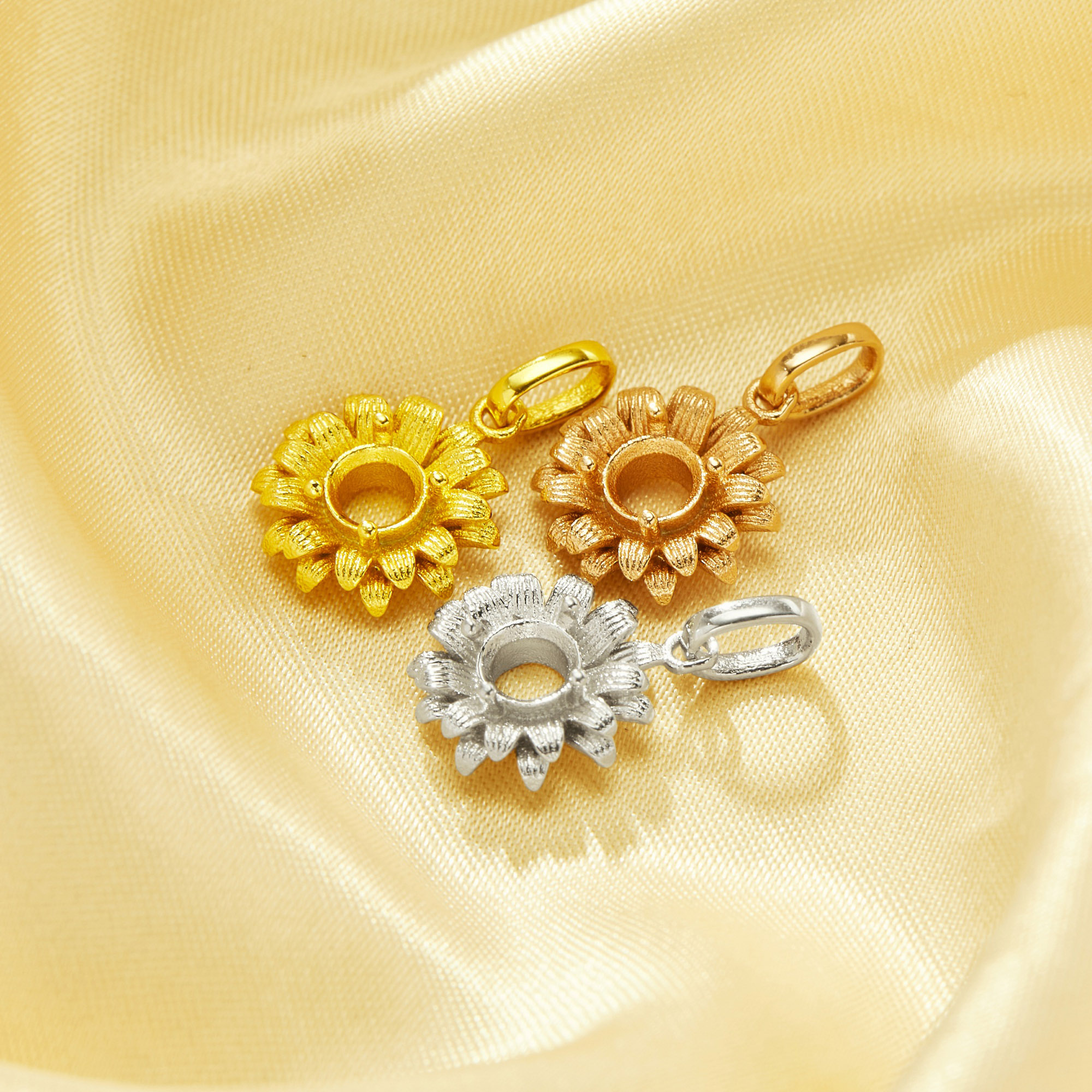 5MM Round Flower Prongs Pendant Settings,Solid 925 Sterling Silver Rose Gold Plated Charm,Vintage Flower Pendant,DIY Pendant Supplies 1411402 - Click Image to Close