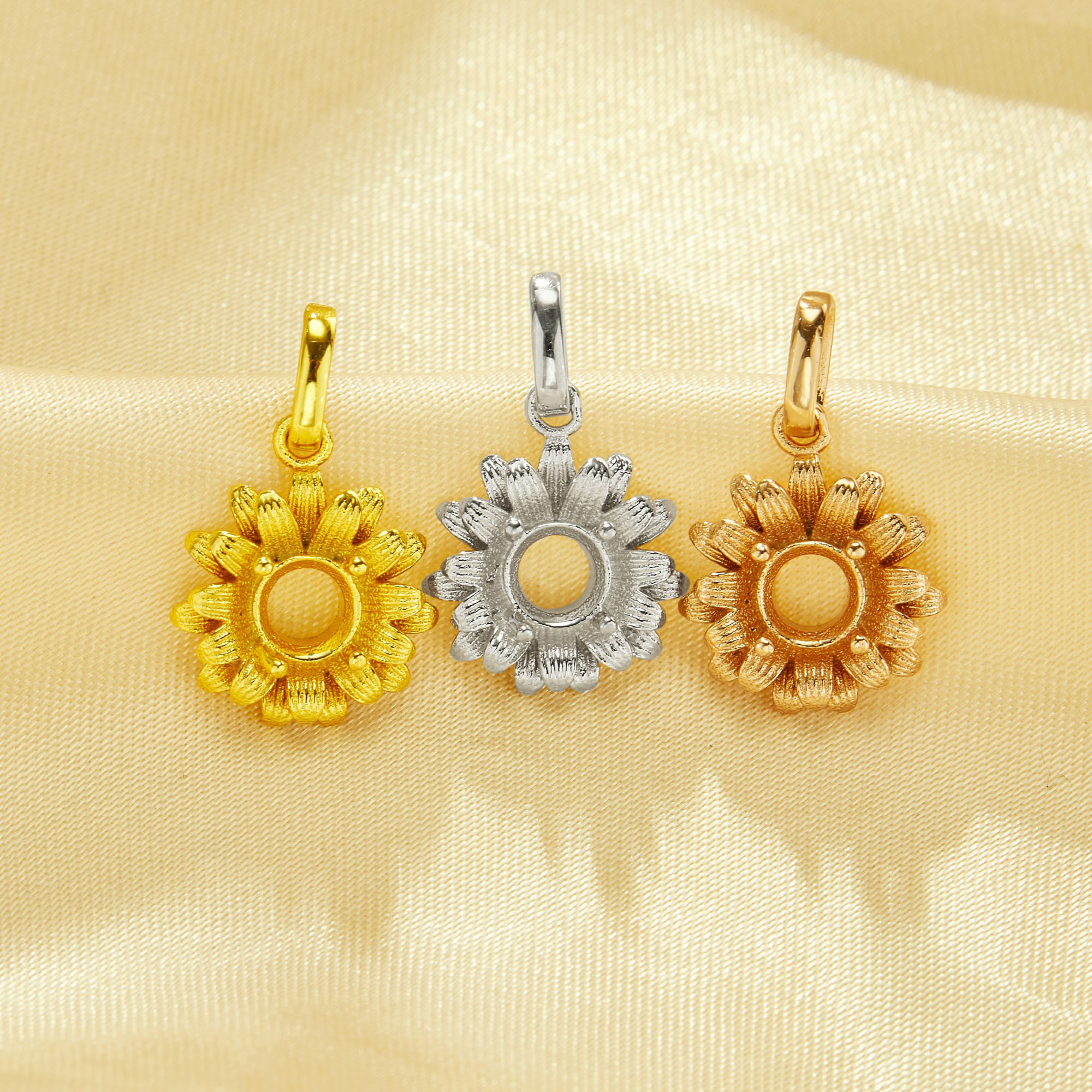 5MM Round Flower Prongs Pendant Settings,Solid 925 Sterling Silver Rose Gold Plated Charm,Vintage Flower Pendant,DIY Pendant Supplies 1411402 - Click Image to Close