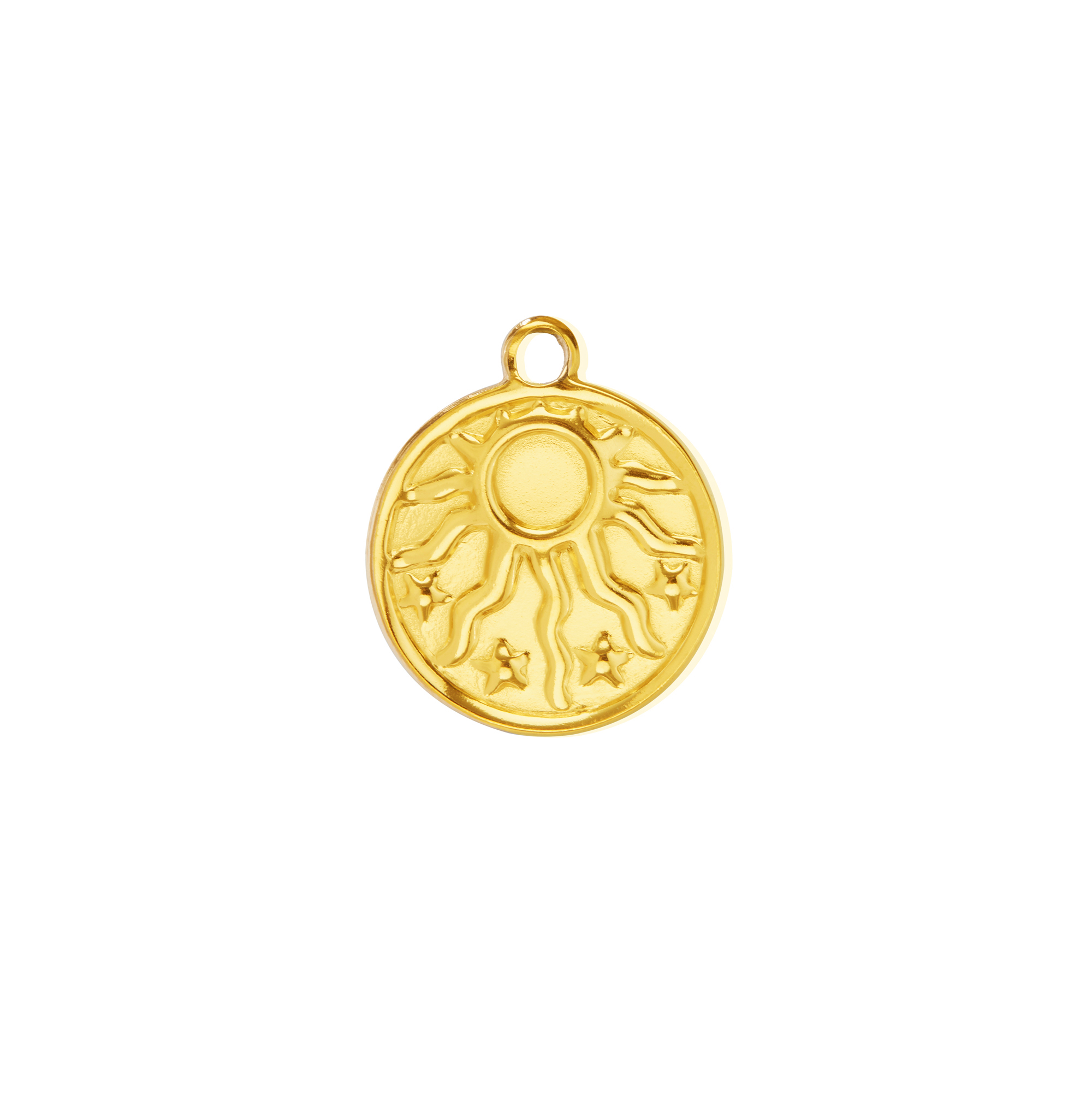 5MM Keepsake Breast Milk Resin Round Bezel Sun Star Pendant Settings,Gold Plated Stainless Steel Pendant,Vintage Styles Sun Pendant 1411427 - Click Image to Close