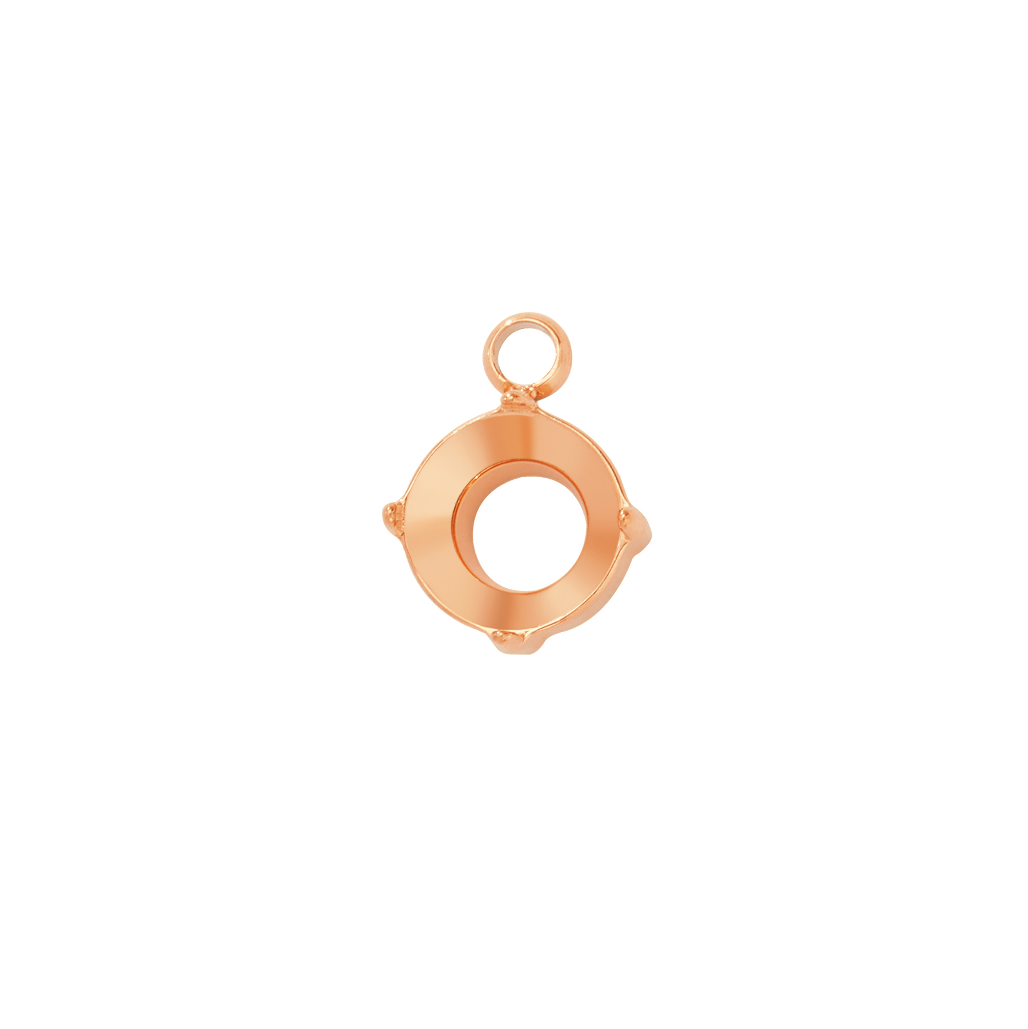 Round Prongs Bezel Pendant Settings,Rose Gold Plated Stainless Steel Pendant Charm,Minimalist Round Pendant,Simple Pendant Blank 1411434 - Click Image to Close