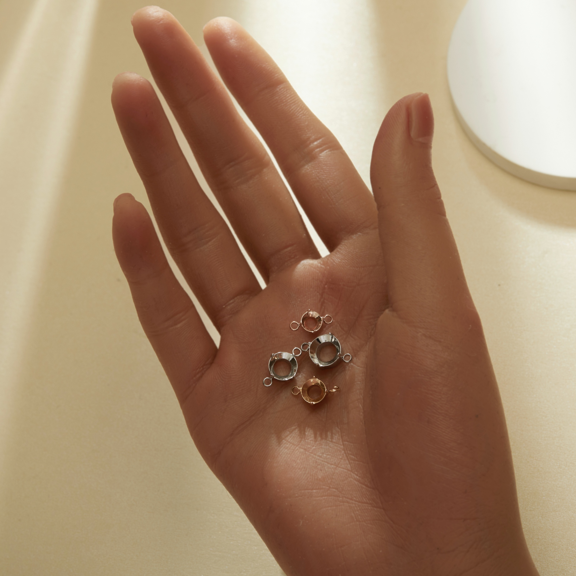 Two Loops Round Prongs Bezel Pendant Settings,Rose Gold Plated Stainless Steel Pendant Charm,Round Two Loops Charm Pendant,Simple Pendant Blank 1411435 - Click Image to Close