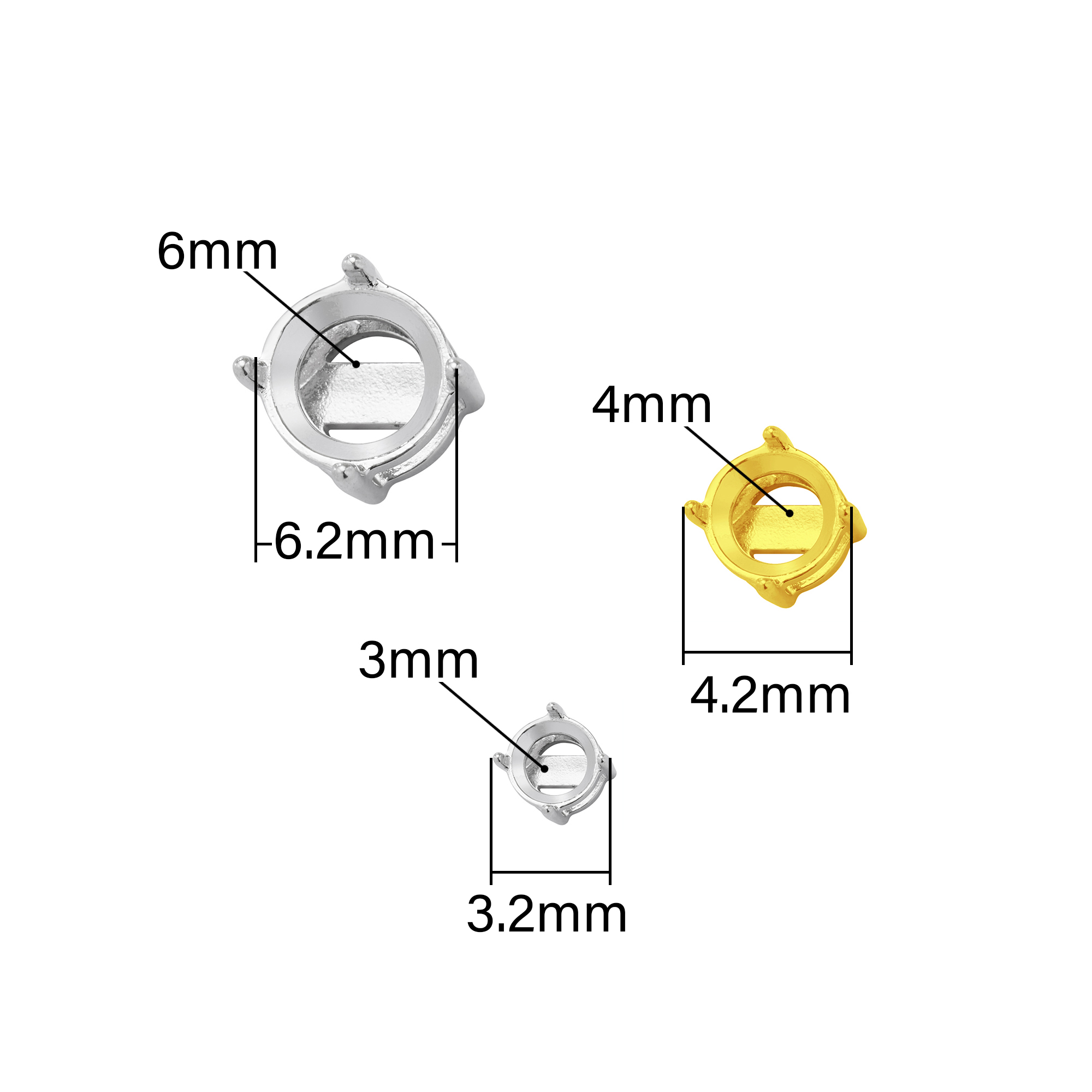 Round Prongs Bezel Pendant Settings,Yellow Gold Plated Stainless Steel Pendant Charm,Minimalist Round Pendant,Simple Pendant Blank for Faceted Stones 1411436 - Click Image to Close