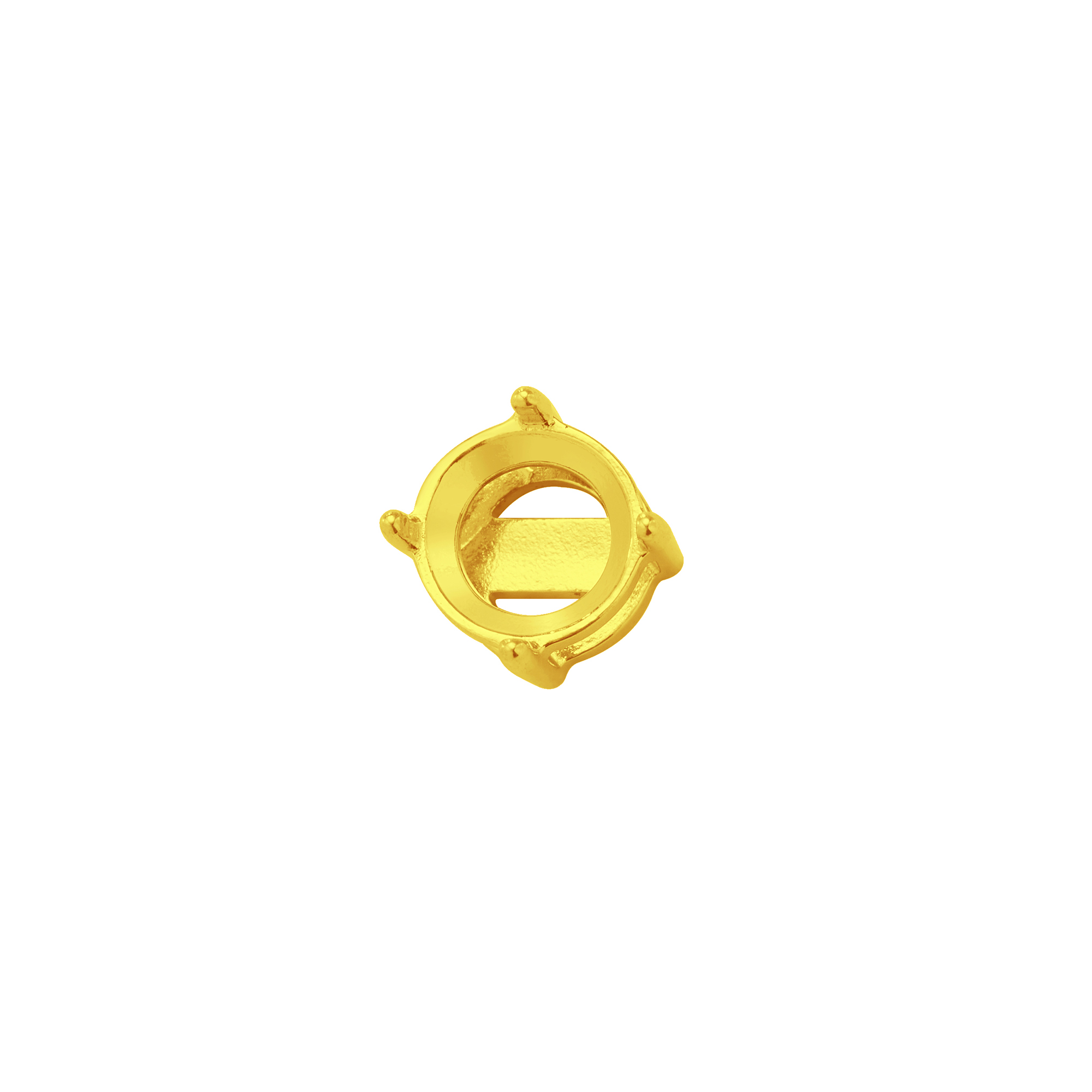 Round Prongs Bezel Pendant Settings,Yellow Gold Plated Stainless Steel Pendant Charm,Minimalist Round Pendant,Simple Pendant Blank for Faceted Stones 1411436 - Click Image to Close