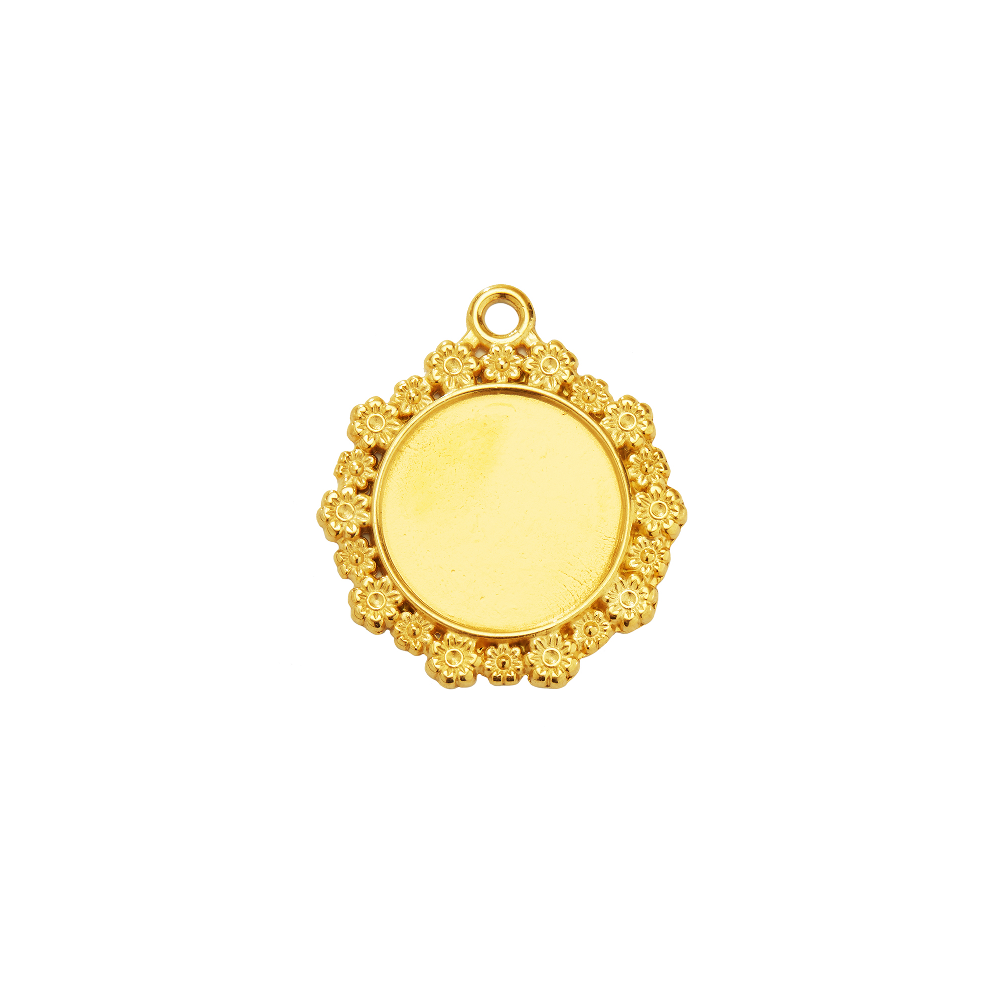 Keepsake Breastmilk Stainless Steel Round Bezel Pendant,Flower Art Deco Round Pendant Charm,Silver Gold Pendant,DIY Pendant Supplies 1411439 - Click Image to Close