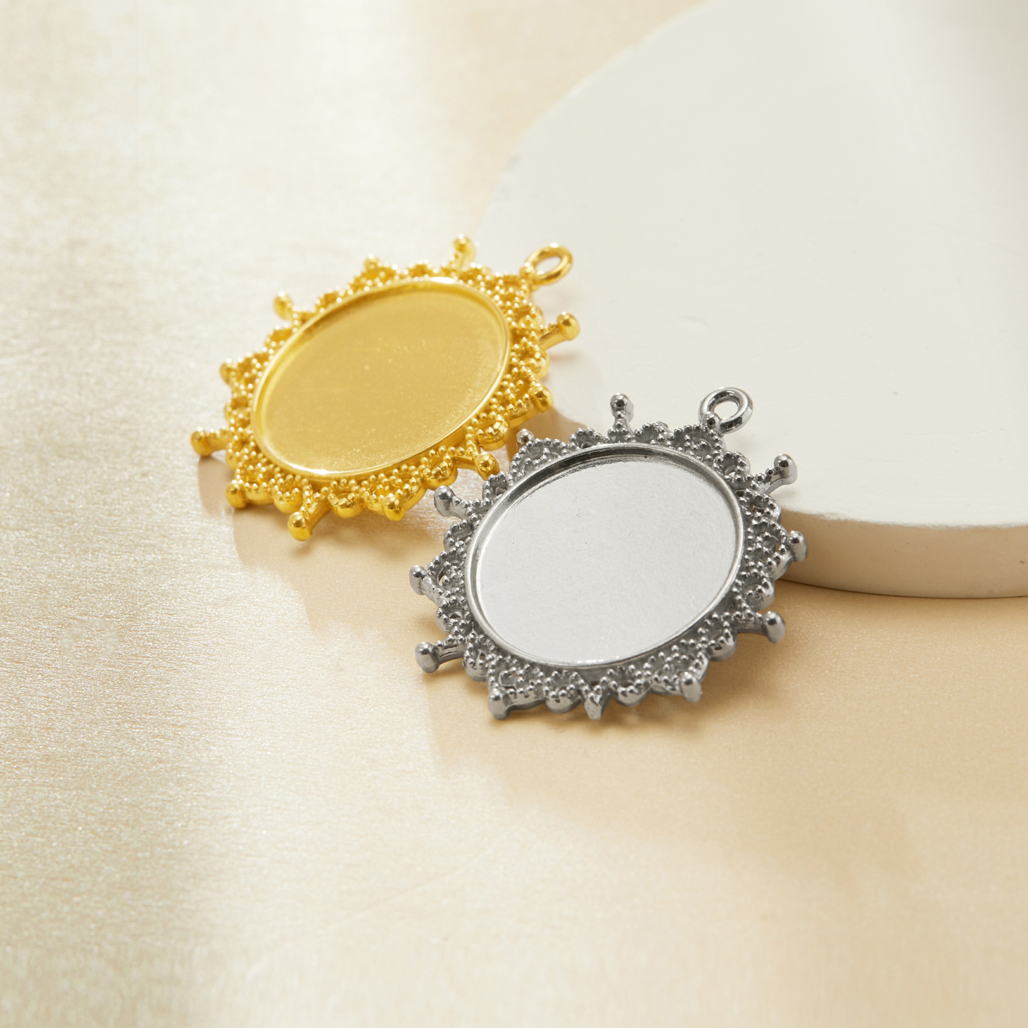 Keepsake Breastmilk Stainless Steel Round Bezel Pendant,Vintage Styles Art Deco Round Pendant Charm,Silver Gold Pendant,DIY Pendant Supplies 1411440 - Click Image to Close