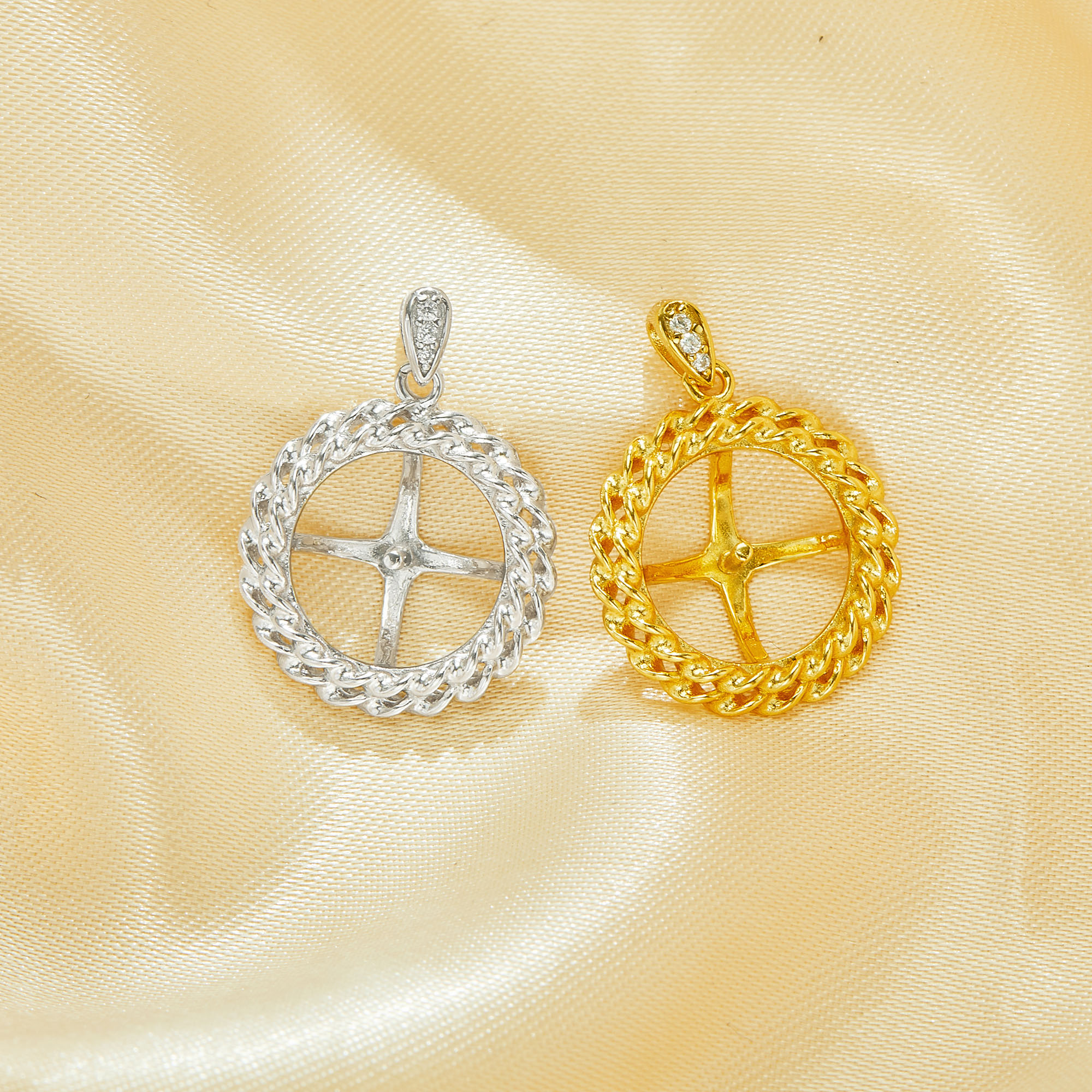 10MM Round Pin Pendant Settings for Half Drilled Pearl Beads,Solid 925 Sterling Silver Gold Plated Charm,Art Deco Pendant Charm,DIY Pendant Blank Supplies 1411453 - Click Image to Close