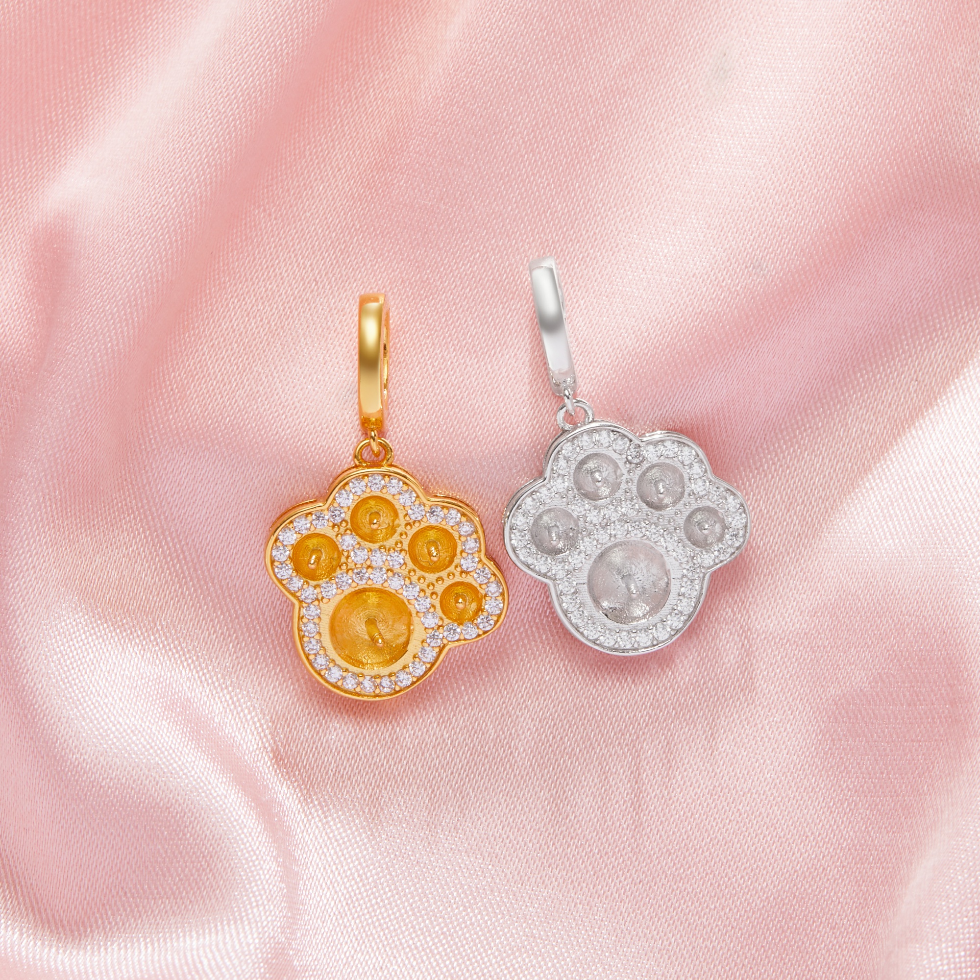 Keepsake Breast Milk Resin Round Paw Pendant Settings,Solid 14K 18K Gold Pendant Charm,DIY Pendant Supplies 1411459 - Click Image to Close