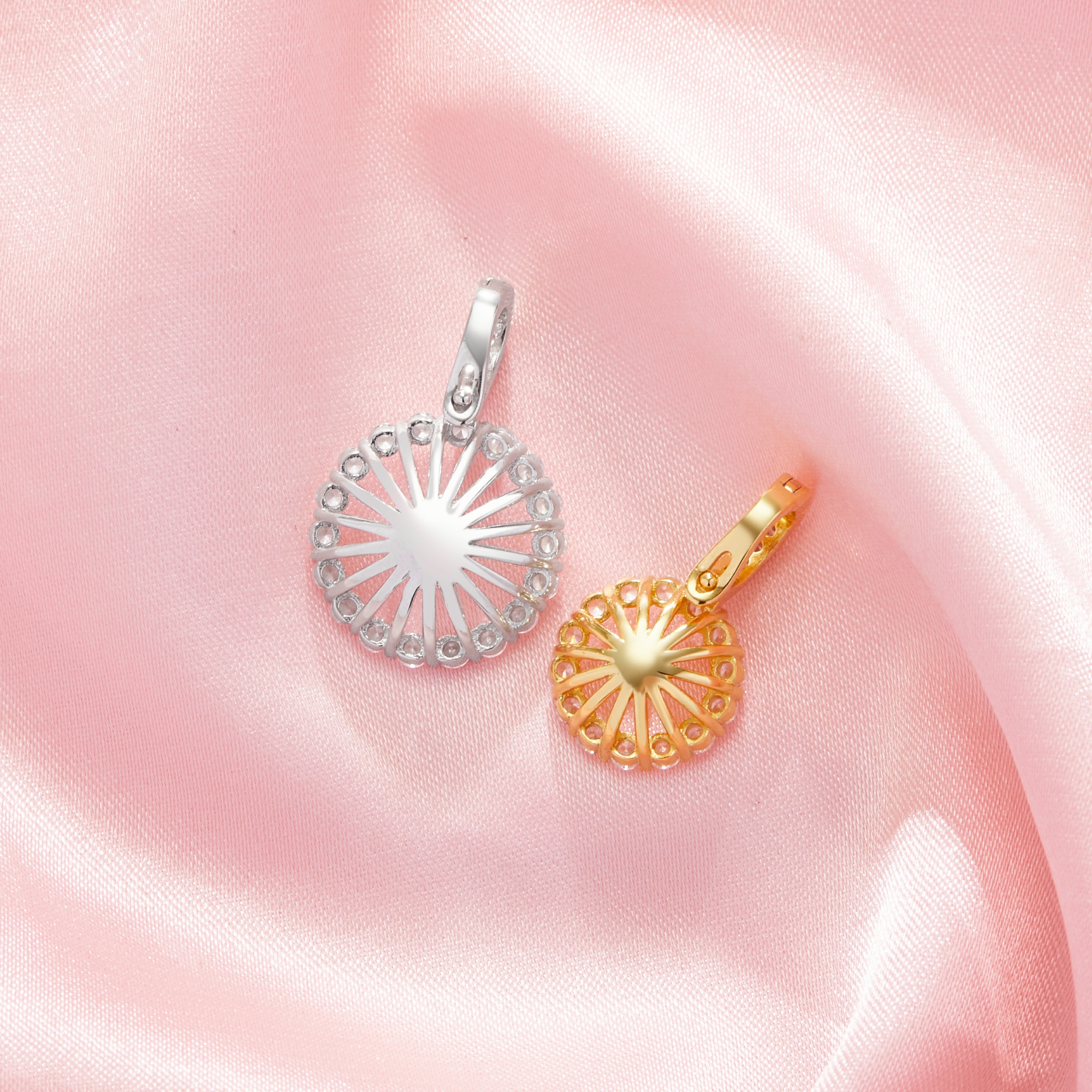 Keepsake Breast Milk Resin Ball Round Pin Pendant Settings for Half Drilled Pearl Bead,Solid 14K 18K Gold Pendant Charm,DIY Pendant Supplies 1411460 - Click Image to Close