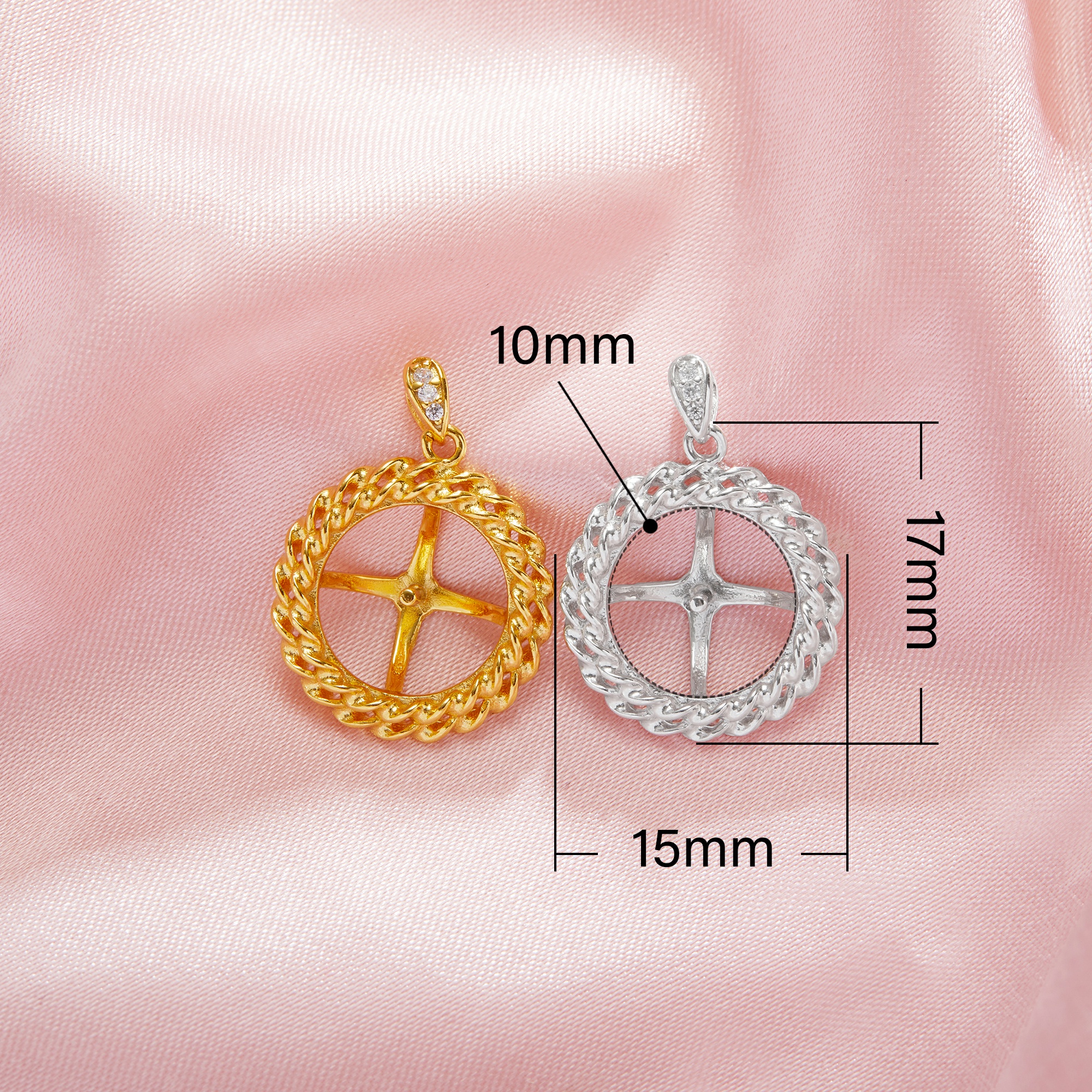 Keepsake Breast Milk Resin Ball Round Pin Pendant Settings for Half Drilled Pearl Bead,Solid 14K 18K Gold Pendant Charm,Minimalist Pendant,DIY Pendant Supplies 1411462 - Click Image to Close
