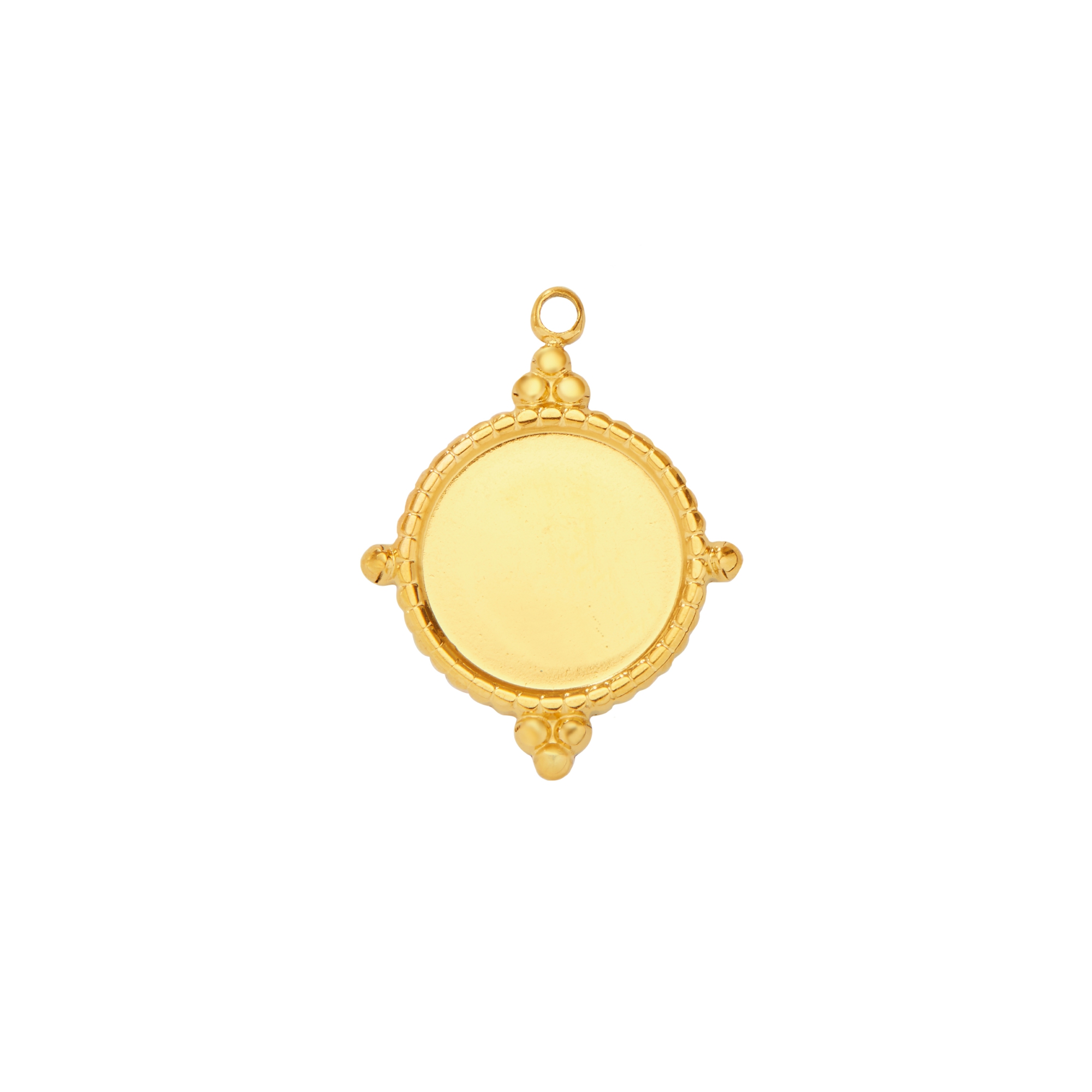 12MM Vintage Styles Round Bezel Stainless Steel Pendant Settings,Yellow Gold Rhodium Round Pendant Charm,DIY Pendant Blank Supplies 1411472 - Click Image to Close