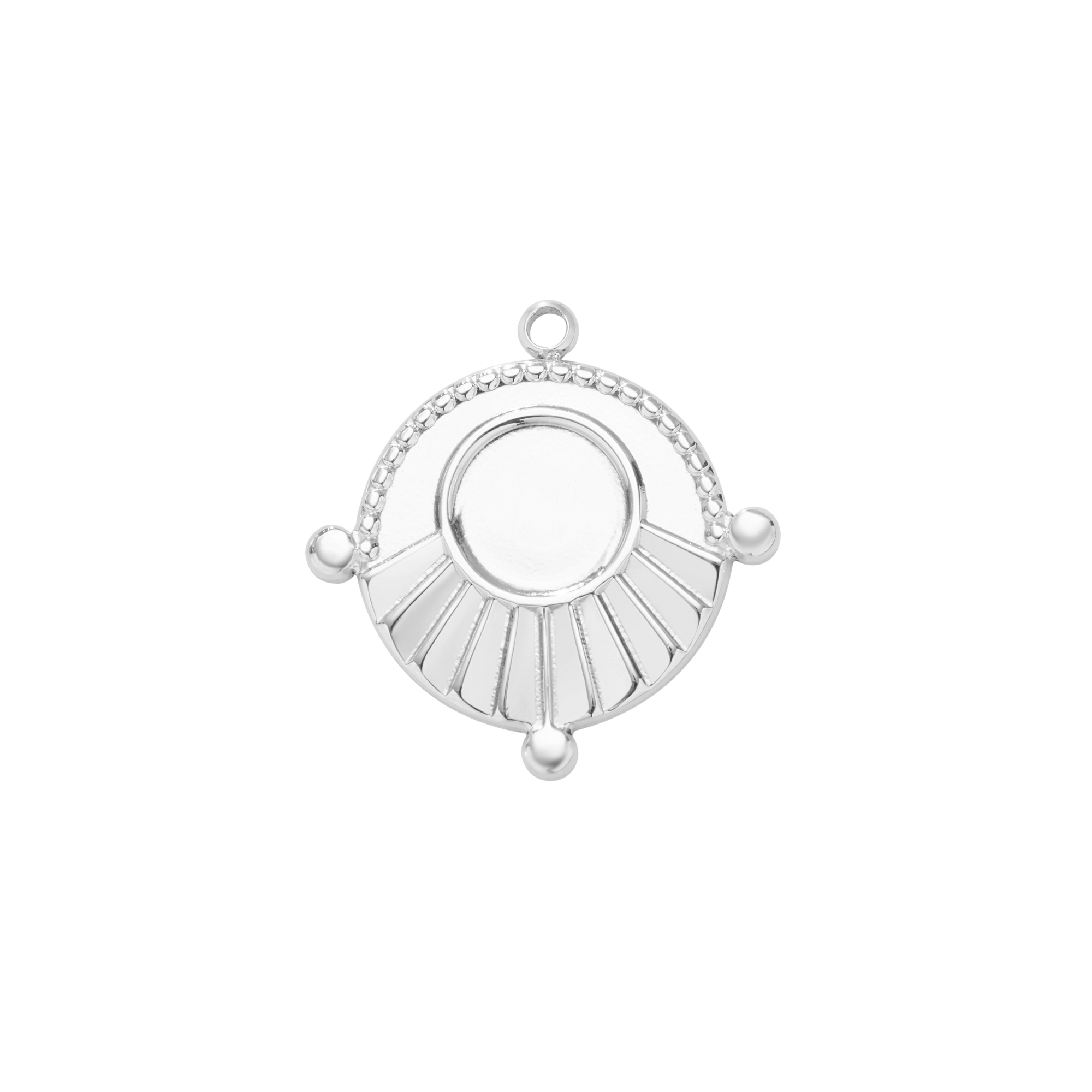 8MM Round Bezel Stainless Steel Pendant Settings,Yellow Gold Silver Round Pendant Charm,Art Deco Pendant,DIY Pendant Blank Supplies 1411473