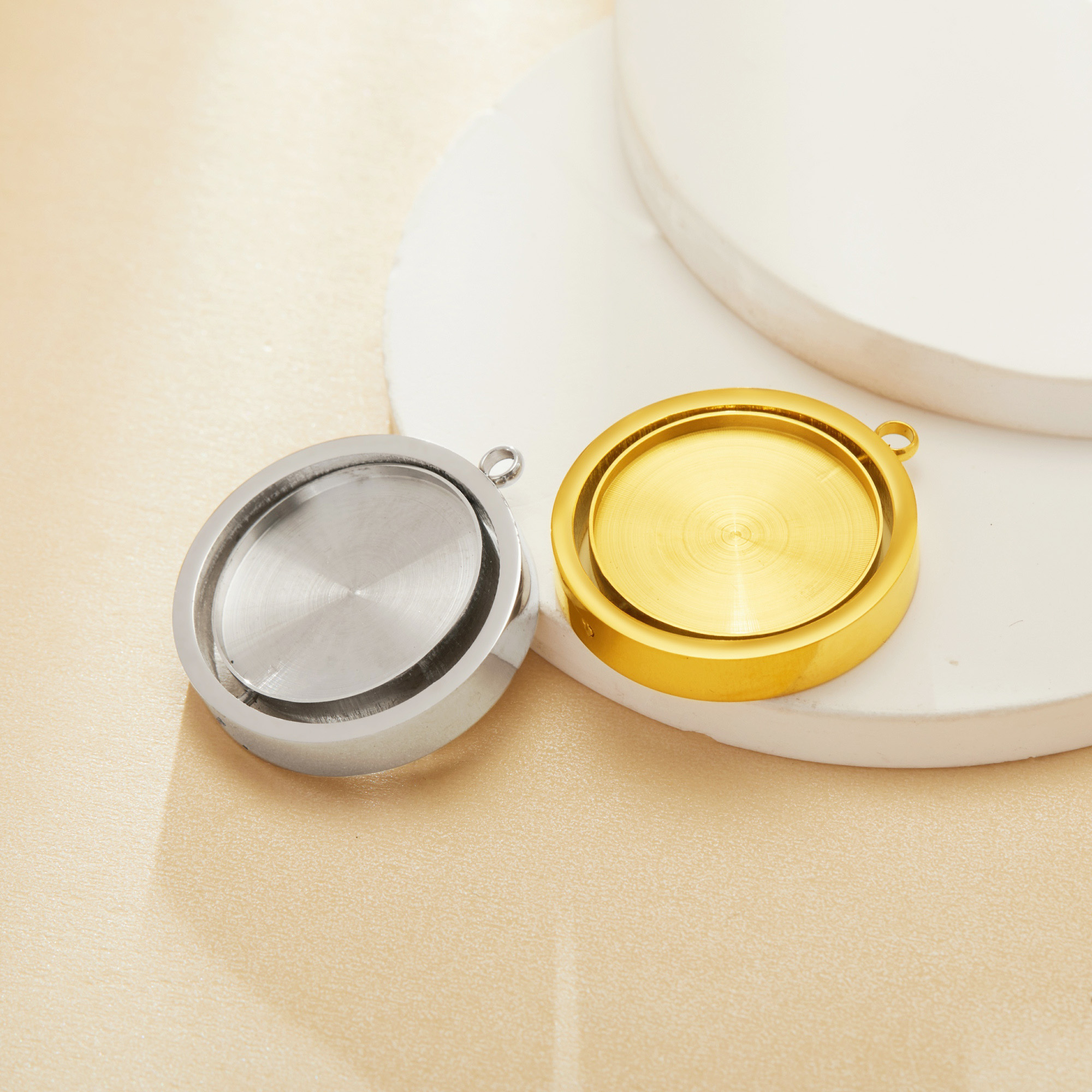 20MM Round Bezel Keepsake Breast Milk Resin Pendant Settings,Stainless Steel Rotatable Pendant Charm,DIY Pendant Supplies 1411474 - Click Image to Close
