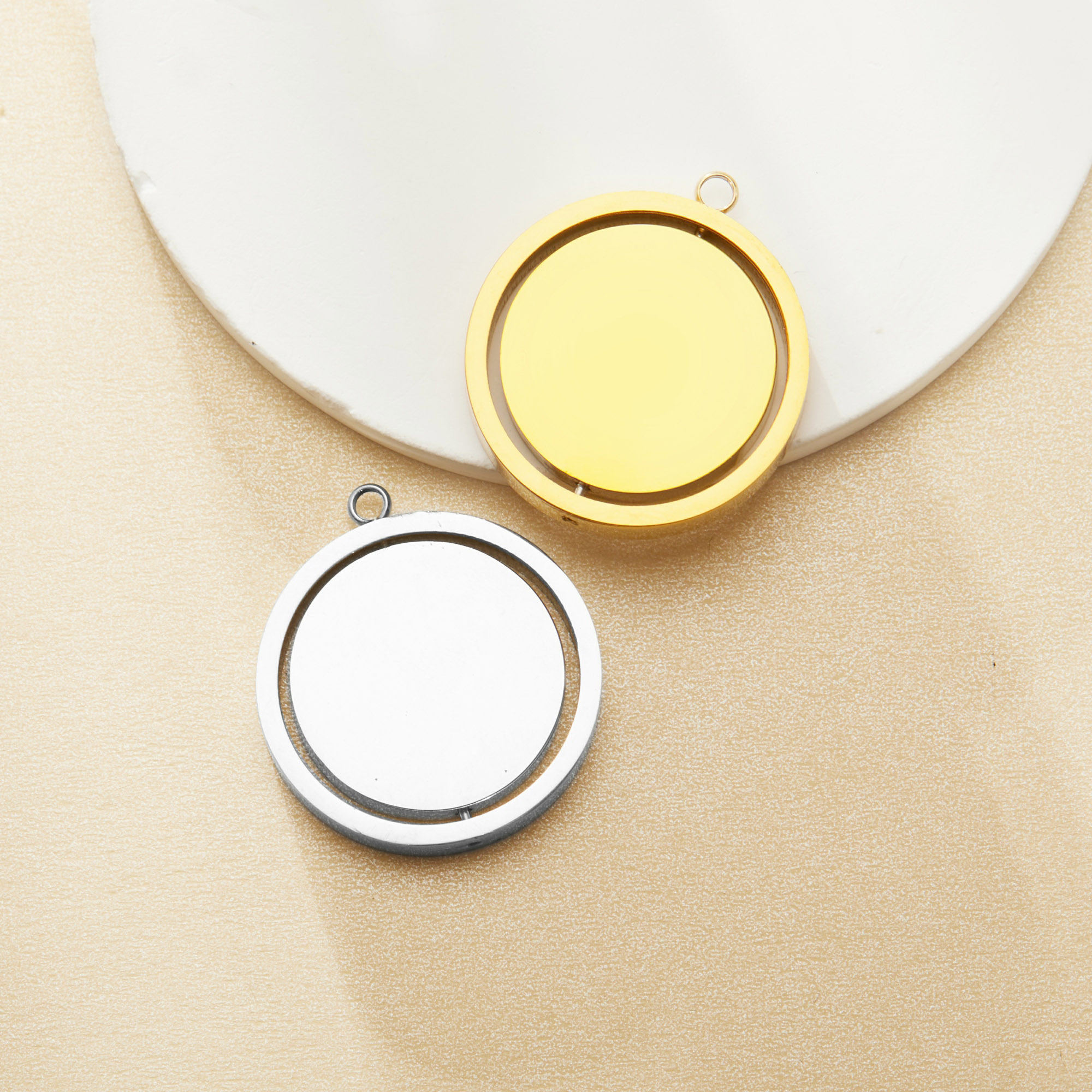 20MM Round Bezel Keepsake Breast Milk Resin Pendant Settings,Stainless Steel Rotatable Pendant Charm,DIY Pendant Supplies 1411474 - Click Image to Close