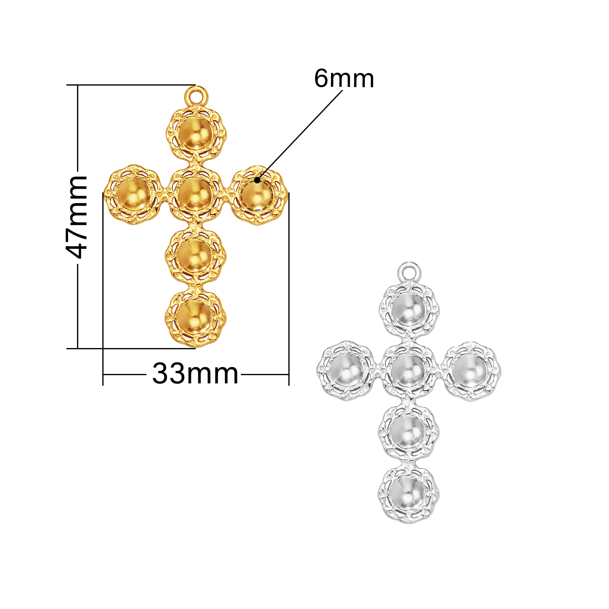 6 Stones Keepsake Breast Milk Resin Round Bezel Cross Pendant Settings,Stainless Steel Yellow Gold Silver Cross Pendant,DIY Pendant Blank 1411476 - Click Image to Close