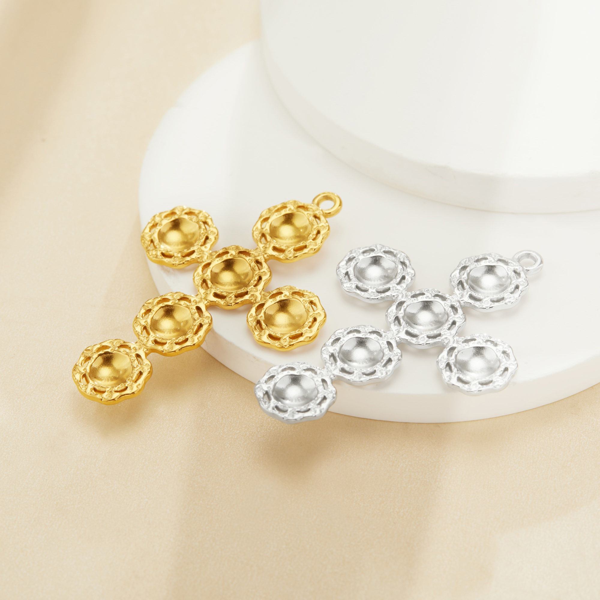 6 Stones Keepsake Breast Milk Resin Round Bezel Cross Pendant Settings,Stainless Steel Yellow Gold Silver Cross Pendant,DIY Pendant Blank 1411476 - Click Image to Close
