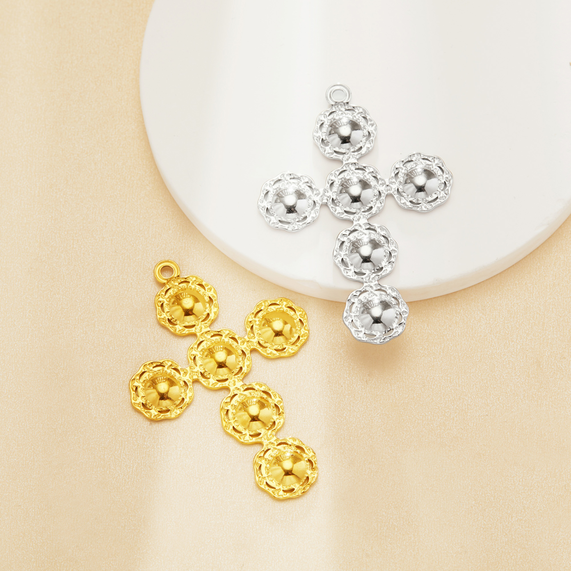 6 Stones Keepsake Breast Milk Resin Round Bezel Cross Pendant Settings,Stainless Steel Yellow Gold Silver Cross Pendant,DIY Pendant Blank 1411476 - Click Image to Close
