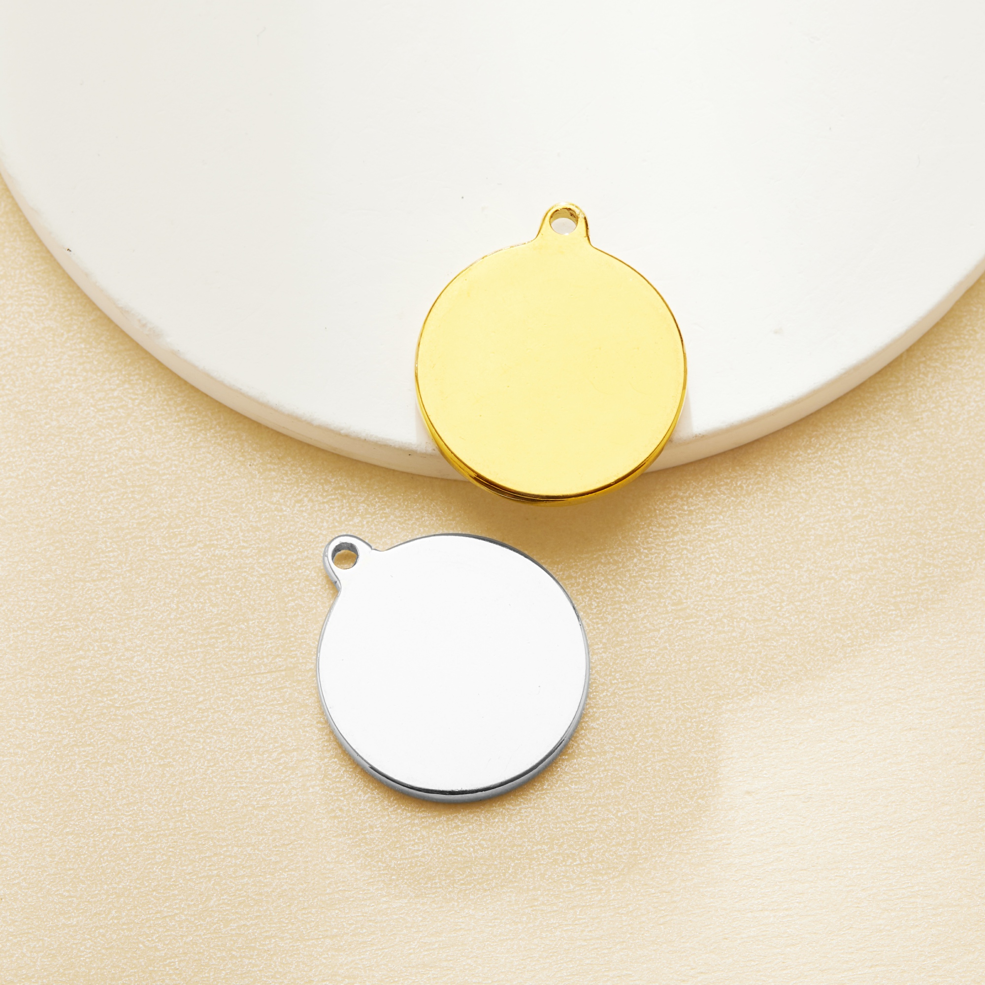 Keepsake Breast Milk Resin Round Bezel Pendant Settings,Minimalist Stainless Steel Round Pendant Charm,DIY Pendant Blank Supplies 1411478
