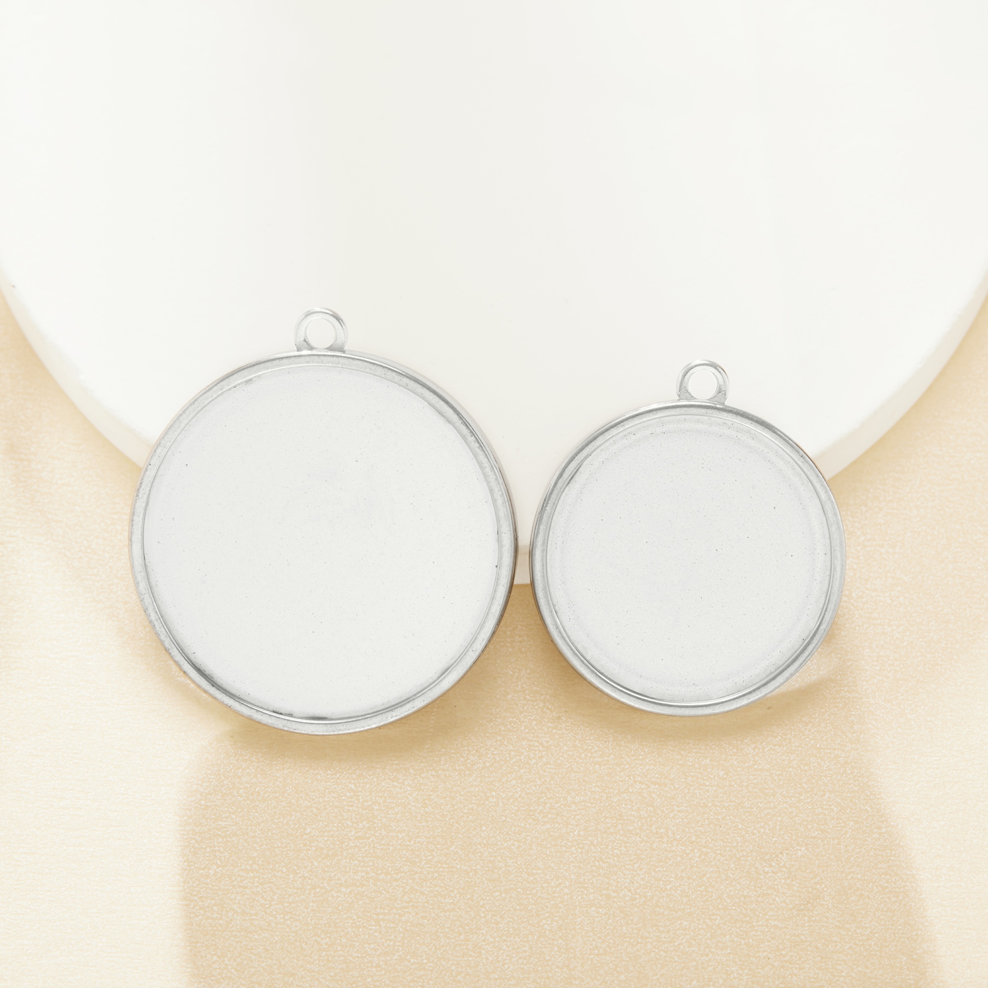 Keepsake Breast Milk Double Sides Round Pendant Bezel,Minimalist Stainless Steel Round Pendant Charm,DIY Pendant Charm Supplies 1411482