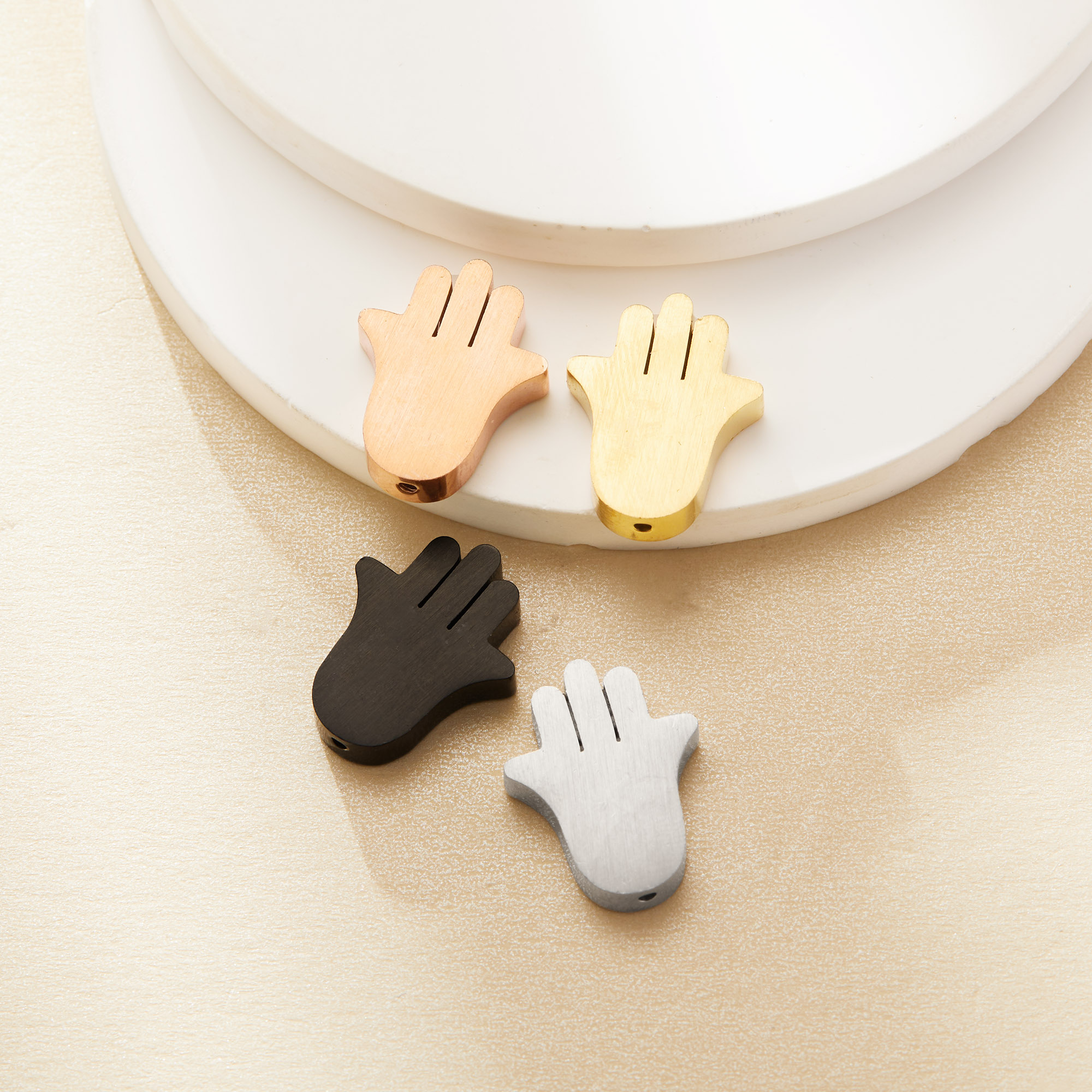 Keepsake Breast Milk Resin Round Bezel Pendant Settings,Hamsa Hand Stainless Steel Bead Charm,DIY Pendant Blank Supplies 1411483