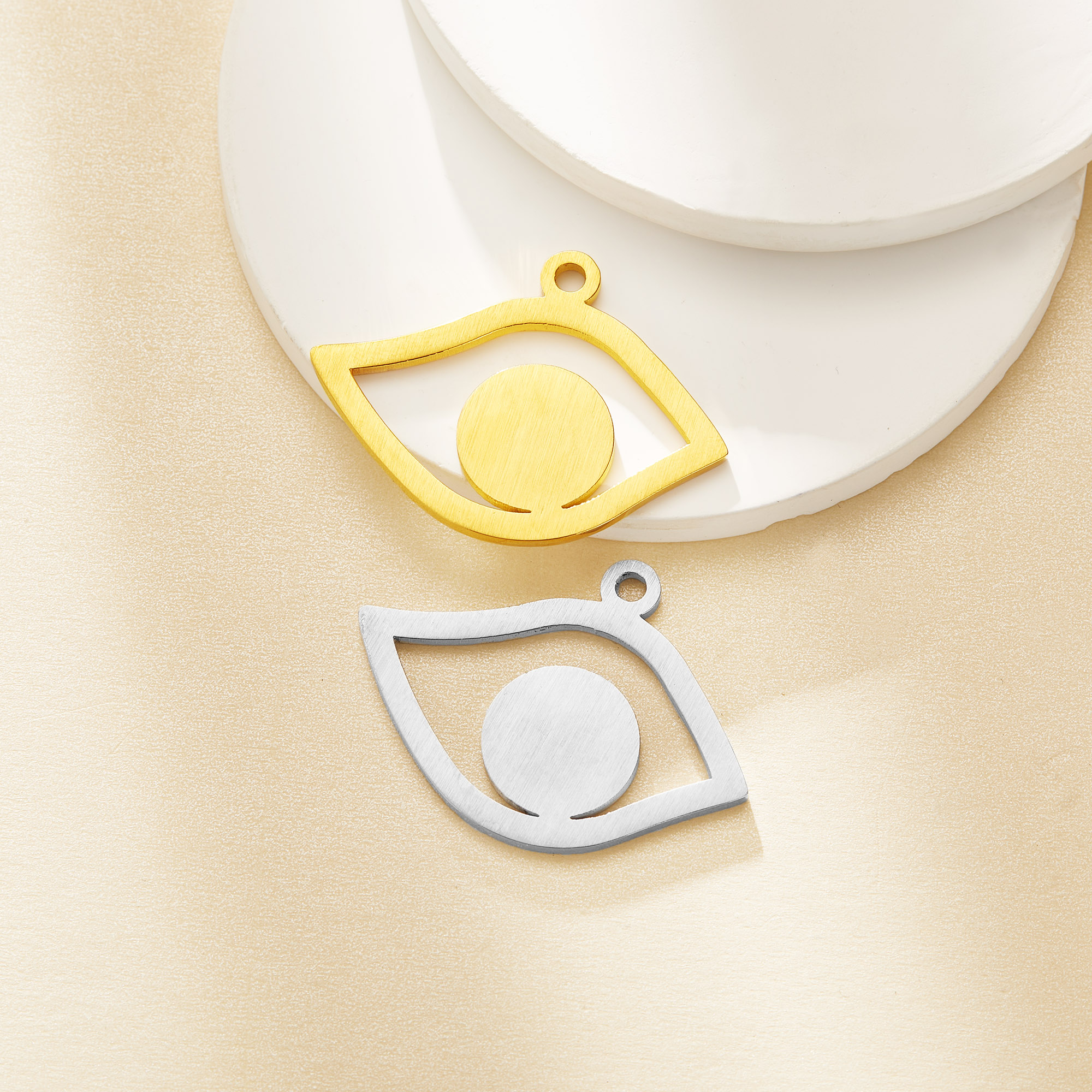 Keepsake Breast Milk Resin Round Bezel Pendant Settings,Eye Stainless Steel Pendant Charm,DIY Pendant Supplies 1411484