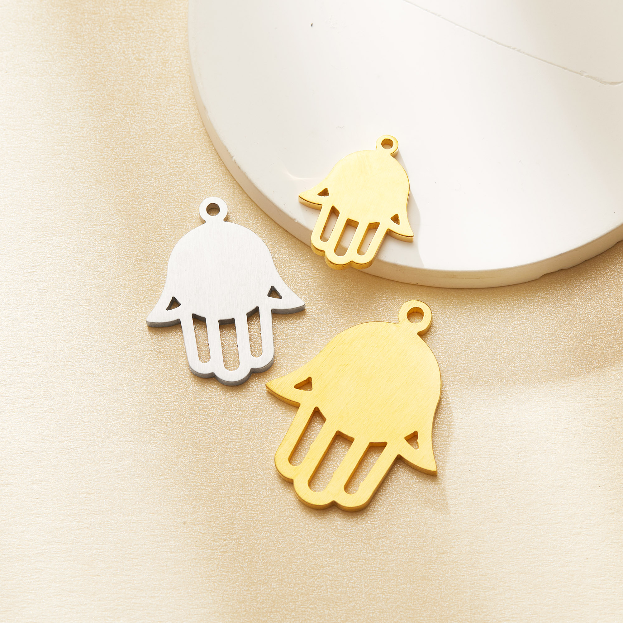 Keepsake Breast Milk Resin Round Bezel Pendant Settings,Hamsa Hand Stainless Steel Pendant Charm,DIY Pendant Supplies 1411485