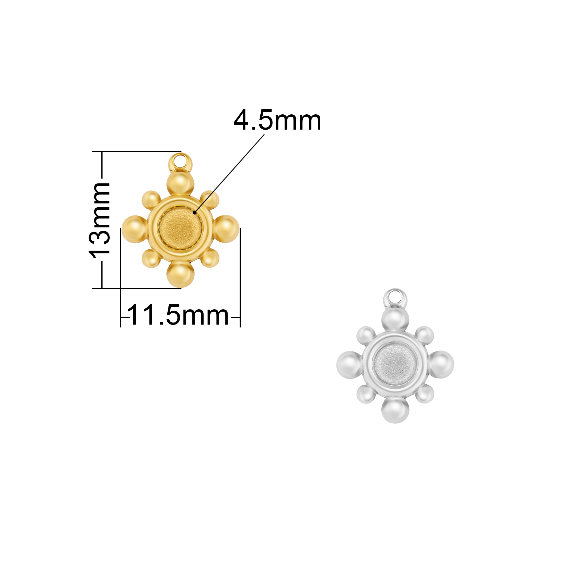 4.5MM Keepsake Breast Milk Resin Round Bezel Pendant Settings,Gold Stainless Steel Pendant Charm,Vintage Style Pendant,DIY Pendant Blank Supplies 1411486