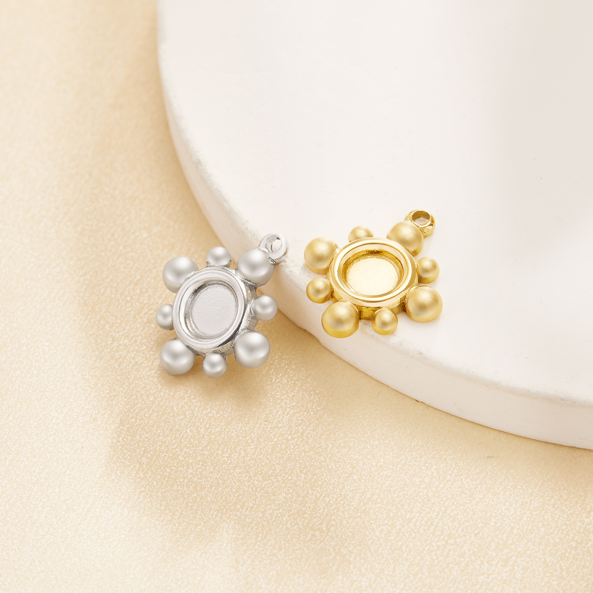 4.5MM Keepsake Breast Milk Resin Round Bezel Pendant Settings,Gold Stainless Steel Pendant Charm,Vintage Style Pendant,DIY Pendant Blank Supplies 1411486