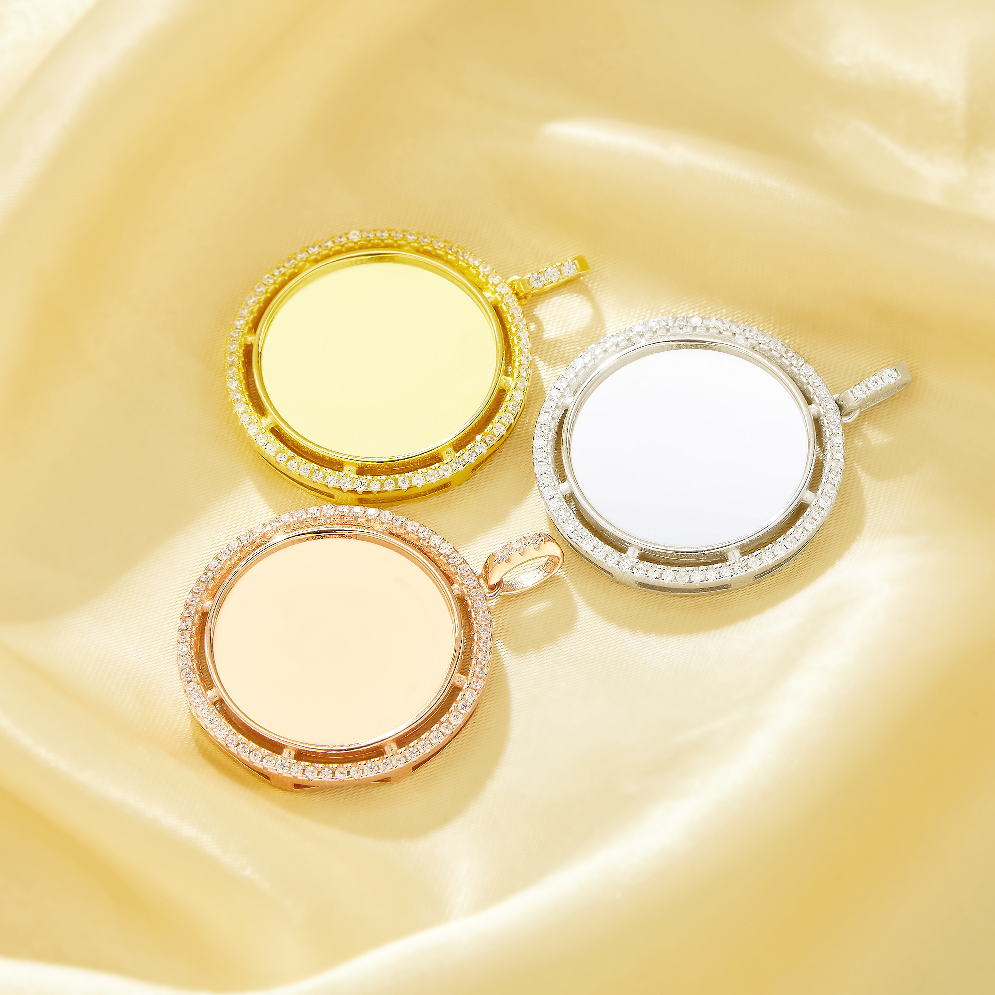 20MM Keepsake Breast Milk Resin Halo Round Bezel Pendant Settings,Solid 925 Sterling Silver Rose Gold Plated Pendant Charm,DIY Pendant Supplies 1411488