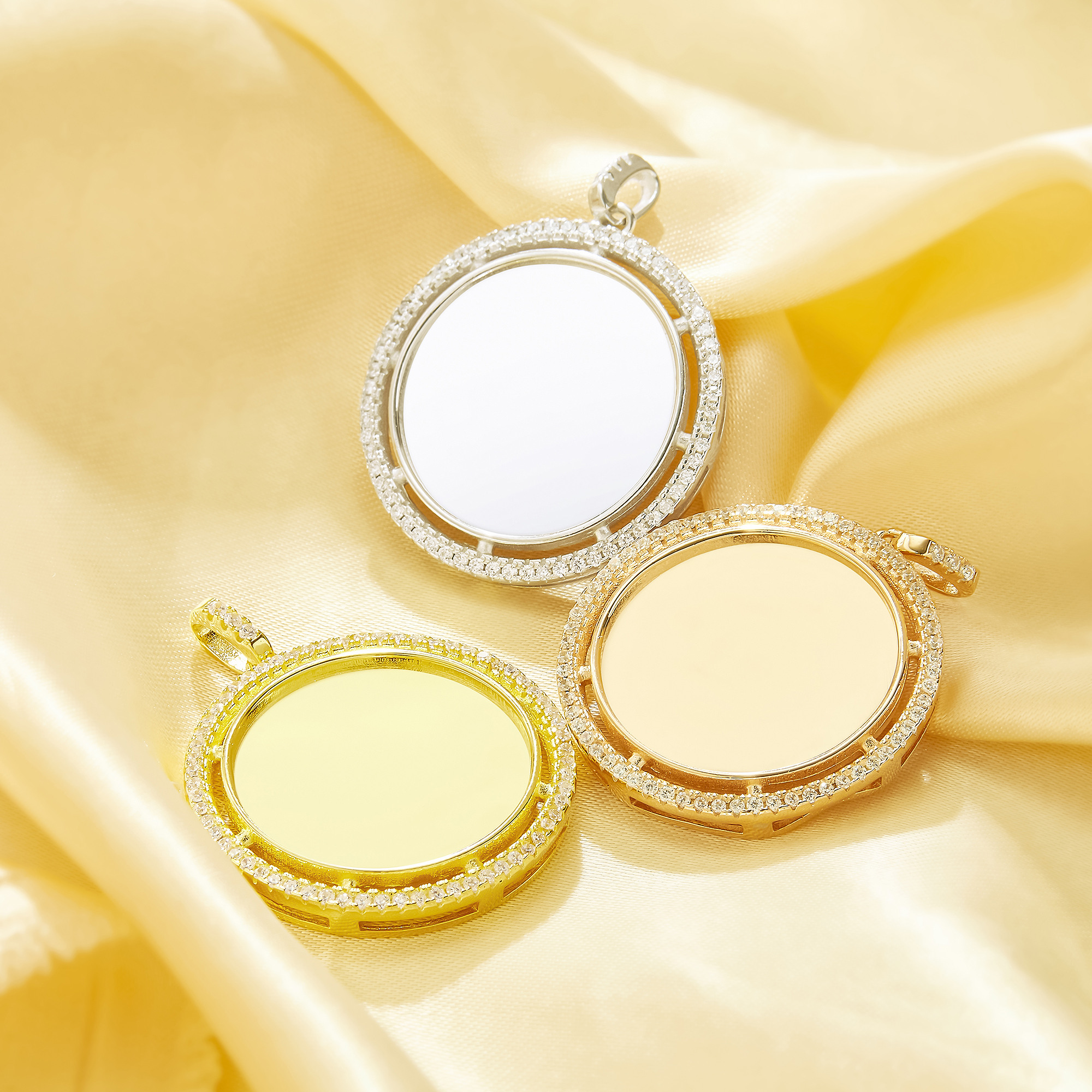 20MM Keepsake Breast Milk Resin Halo Round Bezel Pendant Settings,Solid 925 Sterling Silver Rose Gold Plated Pendant Charm,DIY Pendant Supplies 1411488