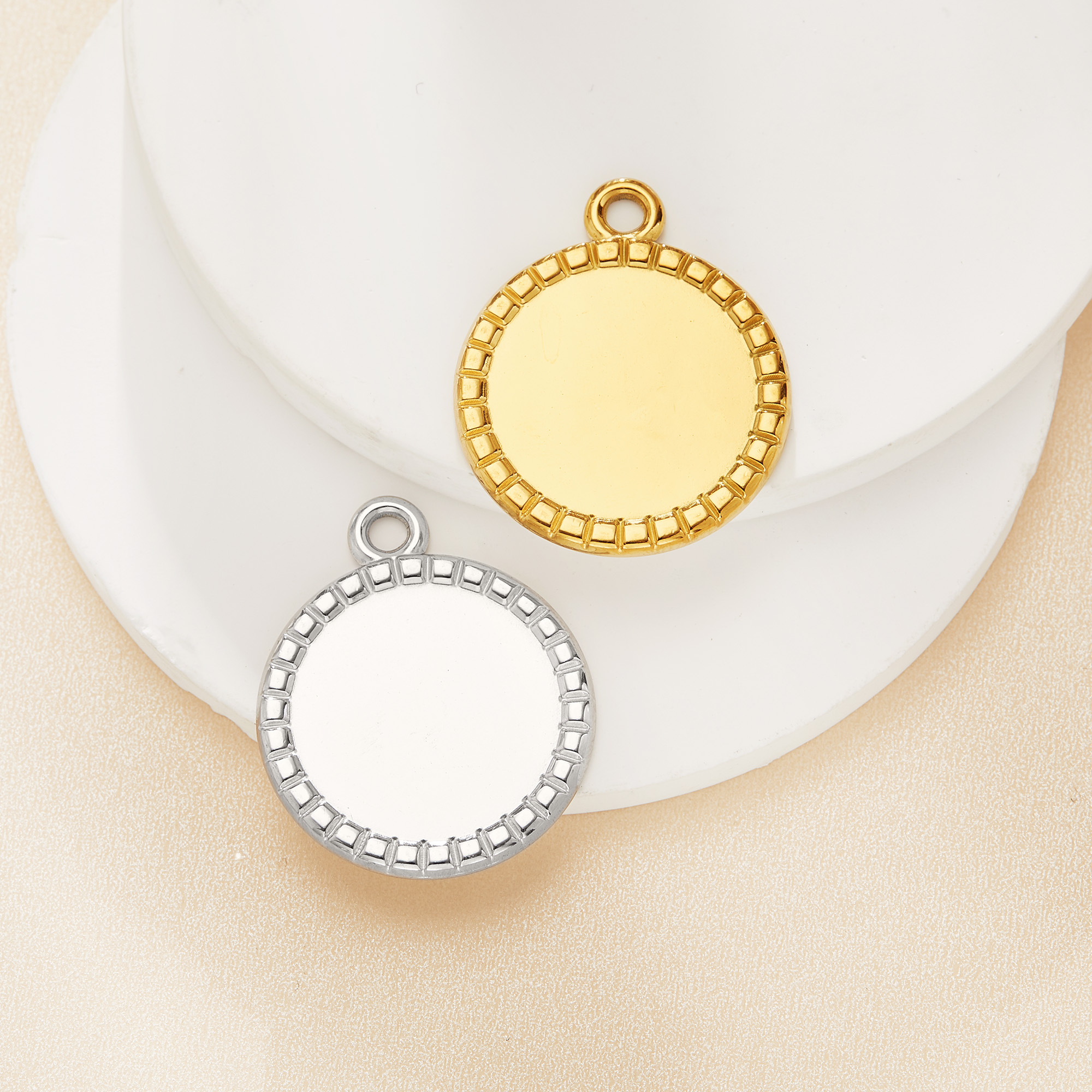 20MM Keepsake Breast Milk Resin Round Pendant Bezel Settings,Stainless Steel Round Pendant,DIY Pendant Blank Supplies 1411489