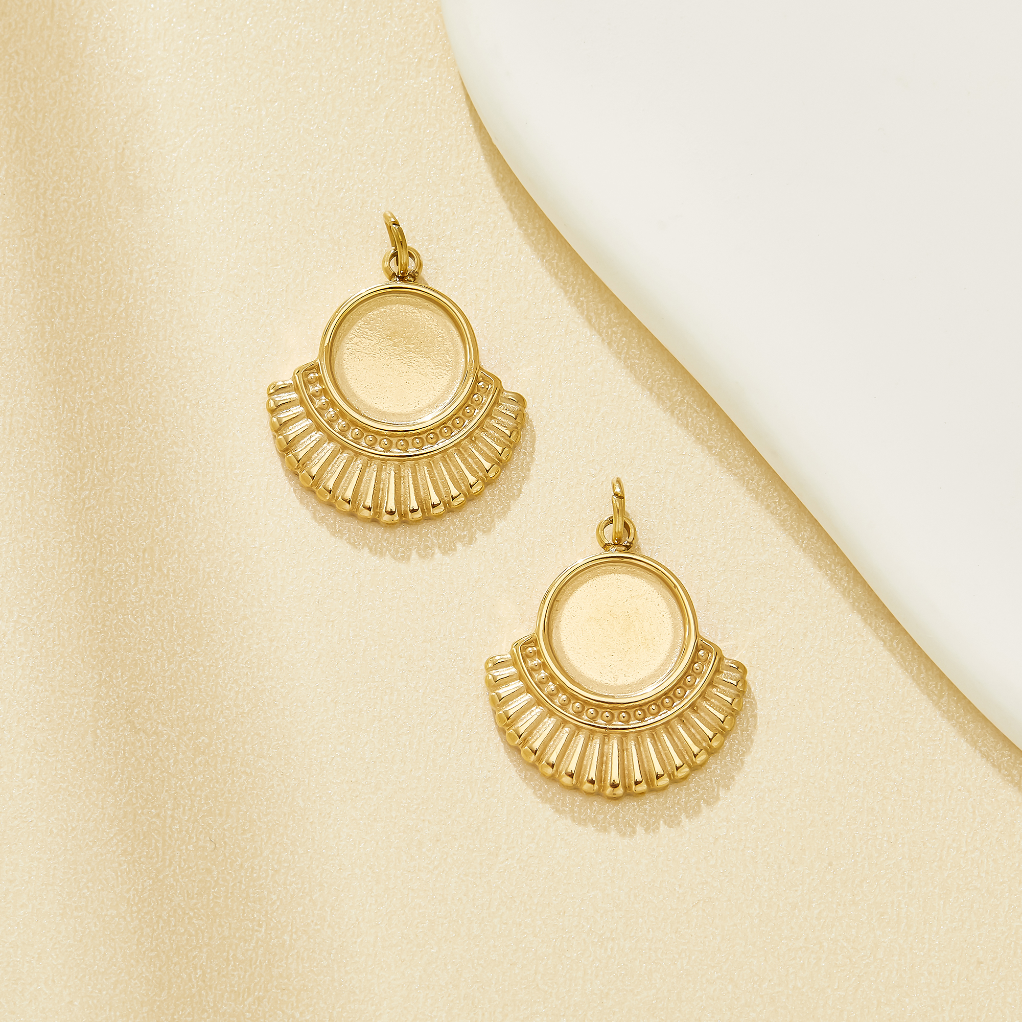 8MM Round Bezel Stainless Steel Pendant Settings,Round Pendant Charm,Gold Pendant,DIY Pendant Blank Supplies 1411511