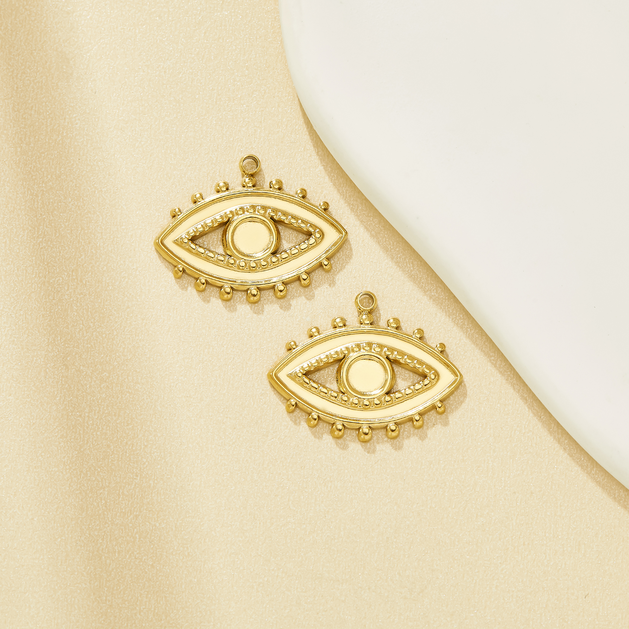 4MM Keepsake Breast Milk Resin Round Bezel Pendant Settings,Stainless Steel Gold Eye Pendant Charm,DIY Pendant Supplies 1411518