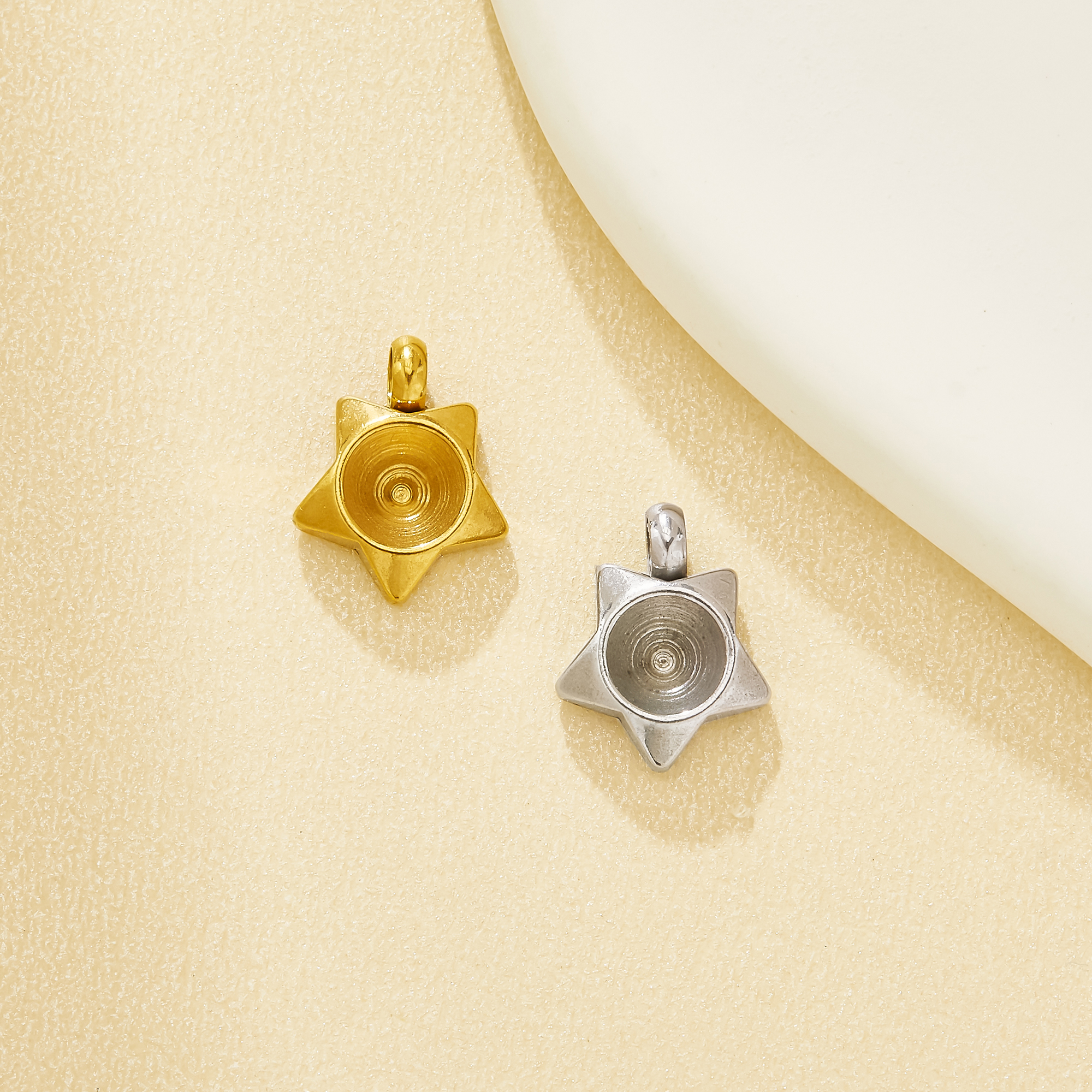 4mm Star Keepsake Mother Milk Resin Star Bezel Pendant Blank Settings 304L Stainless Steel DIY Breast Milk Memorial Keepsake Jewelry Parts 1411525