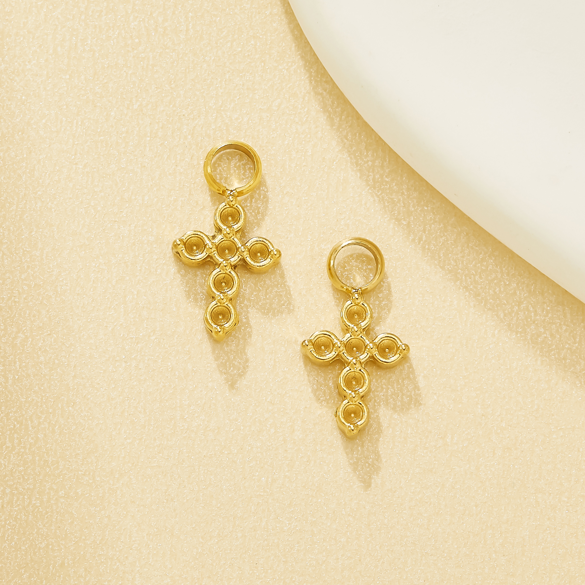 1mm Round Keepsake Mother Milk Resin Cross Bezel Pendant Blank Settings 304L Stainless Steel DIY Breast Milk Memorial Jewelry Parts 1411532