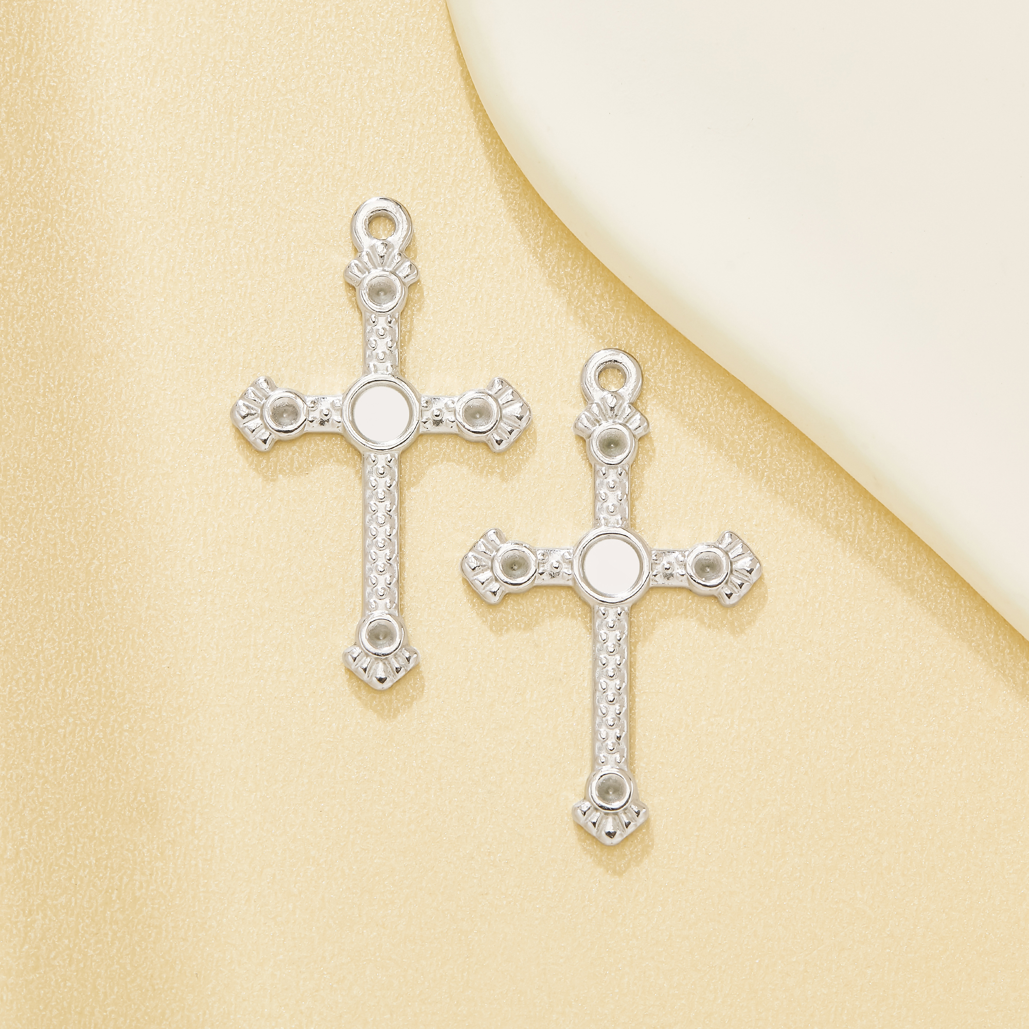 1.5mm&3.5mm Round Keepsake Mother Milk Resin Cross Bezel Pendant Blank Settings 304L Stainless Steel DIY Memory Bracelet Craft Supplies 1411539