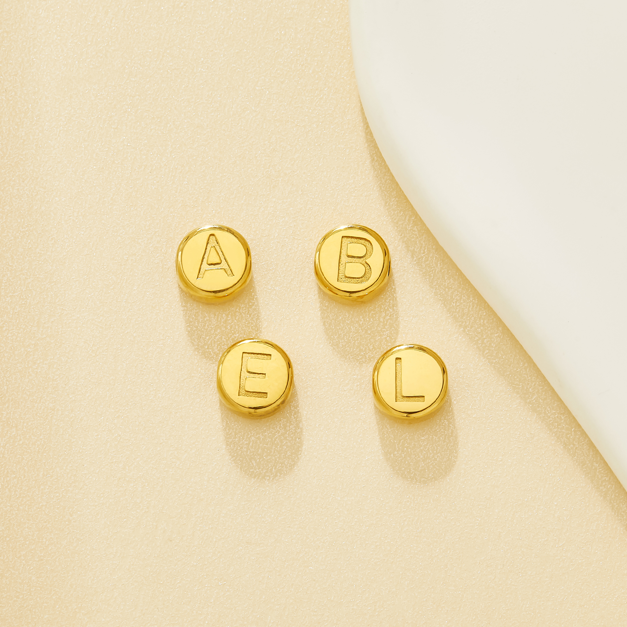6.8MM 304L Stainless Steel Alphabet Letter Loose Beads,Gold Initial Spacer Beads,Jewelry Craft Accessories For DIY Bracelet Necklace 1411546