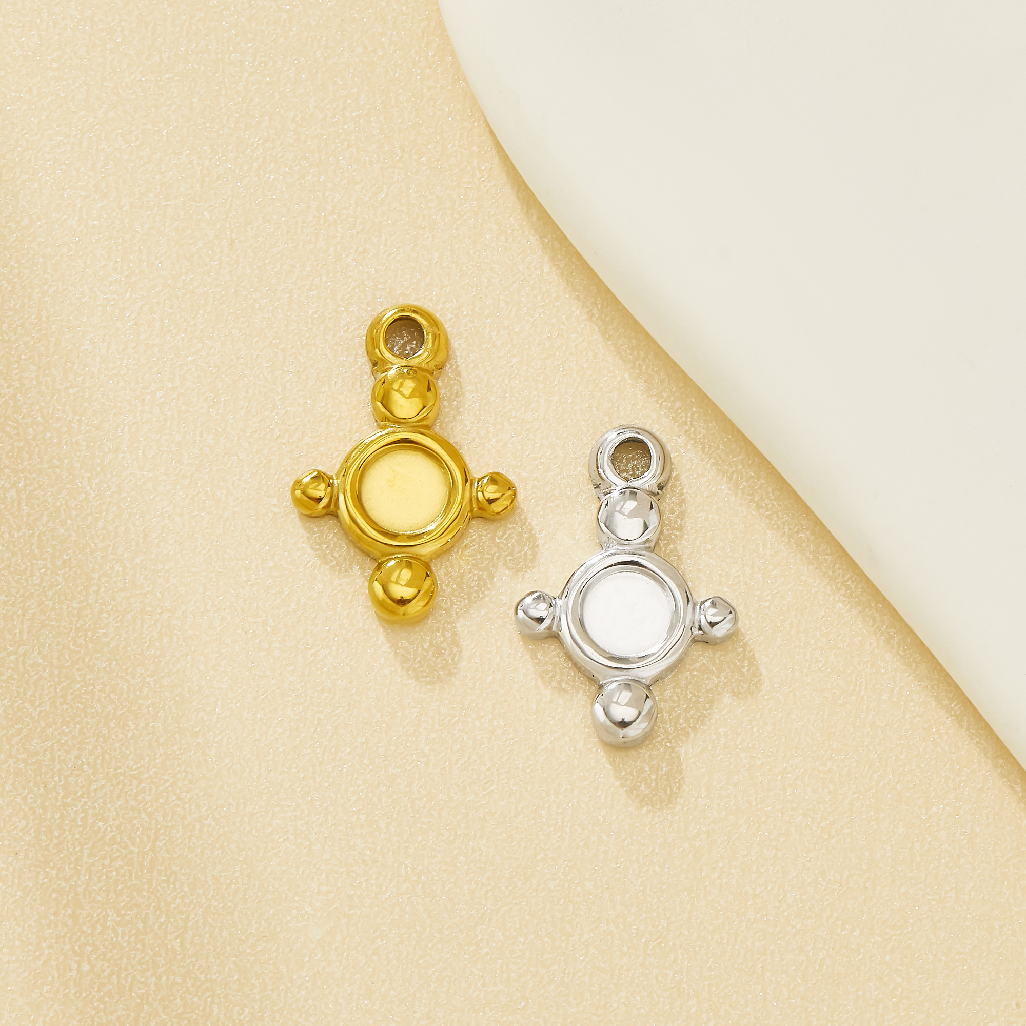 4mm Keepsake Mother Milk Resin Round Cross Bezel Pendant Settings,304L Stainless Steel Charm,DIY Jewelry Making Craft Supplies 1411564
