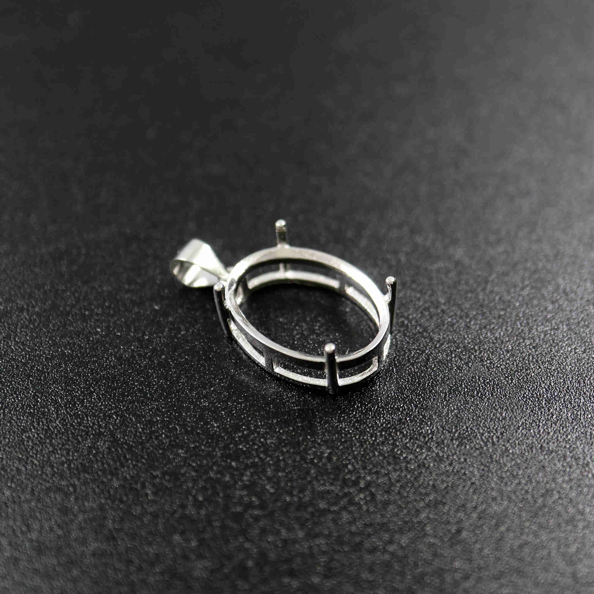 1Pcs 8X10-10X14-13X18MM Simple Oval Prong Bezel Settings For Cz Stone Solid 925 Sterling Silver DIY Pendant Charm Tray 1421094 - Click Image to Close