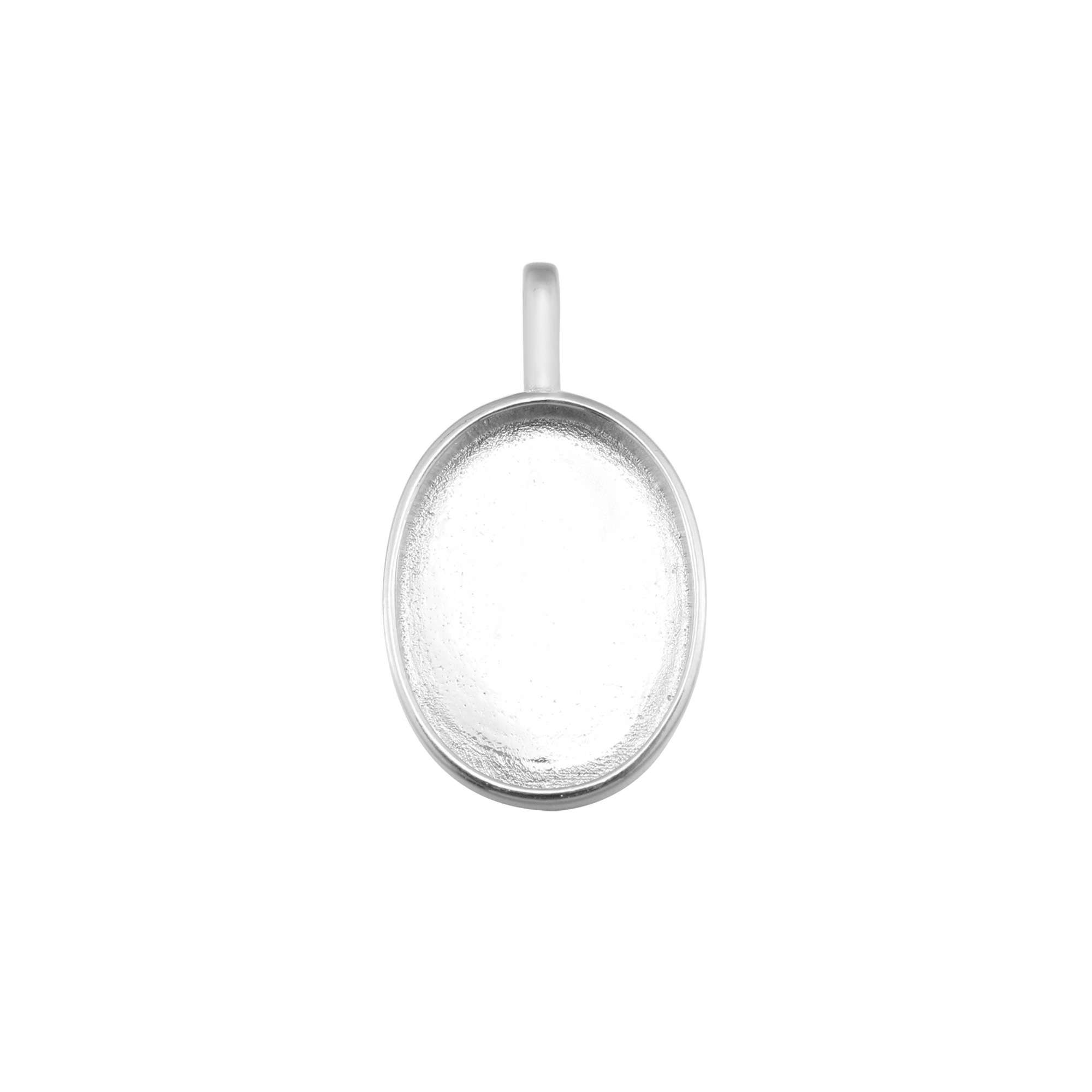 12x16MM Oval Bezel Settings for Breast Milk Resin Solid Back Solid 925 Sterling Silver Pendant Charm DIY Supplies 1421153 - Click Image to Close