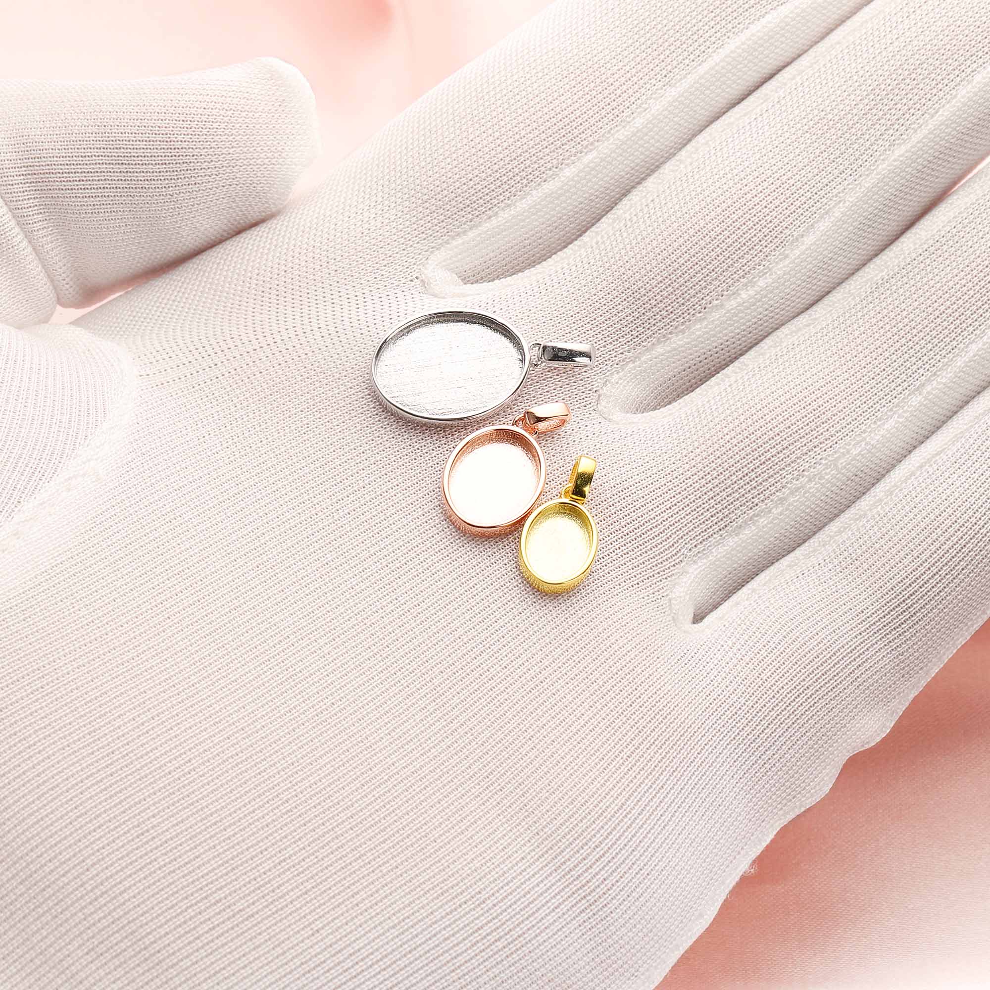 Keepsake Breast Milk Oval Solid Back Pendant Bezel Settings,Solid 14K 18K Gold Charm,DIY Memory Jewelry Supplies 1421205 - Click Image to Close