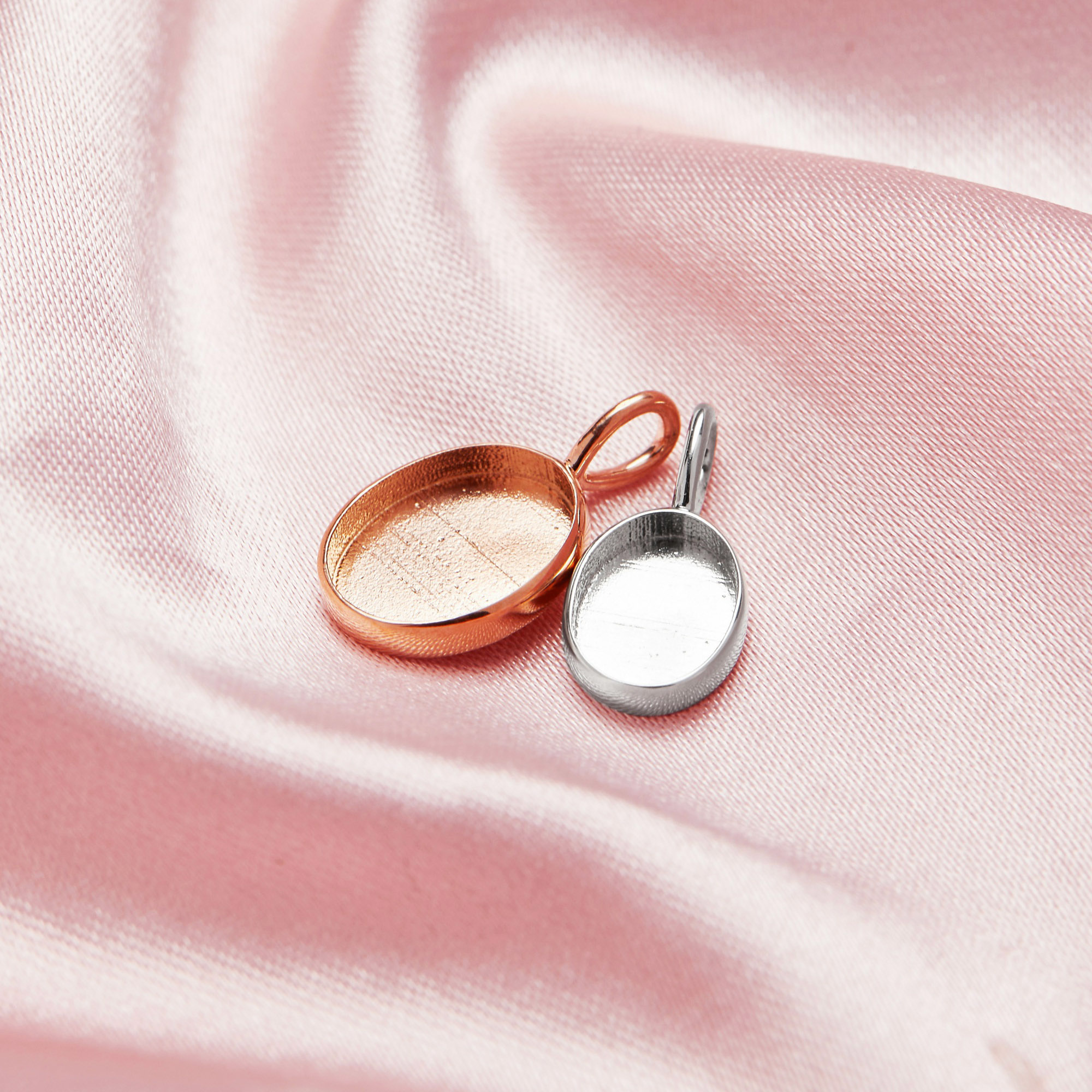 Keepsake Breast Milk Resin Oval Solid Back Pendant Bezel Settings,Solid 14K 18K Gold Pendant,Simple Charm,DIY Memory Jewelry Supplies 1421217 - Click Image to Close