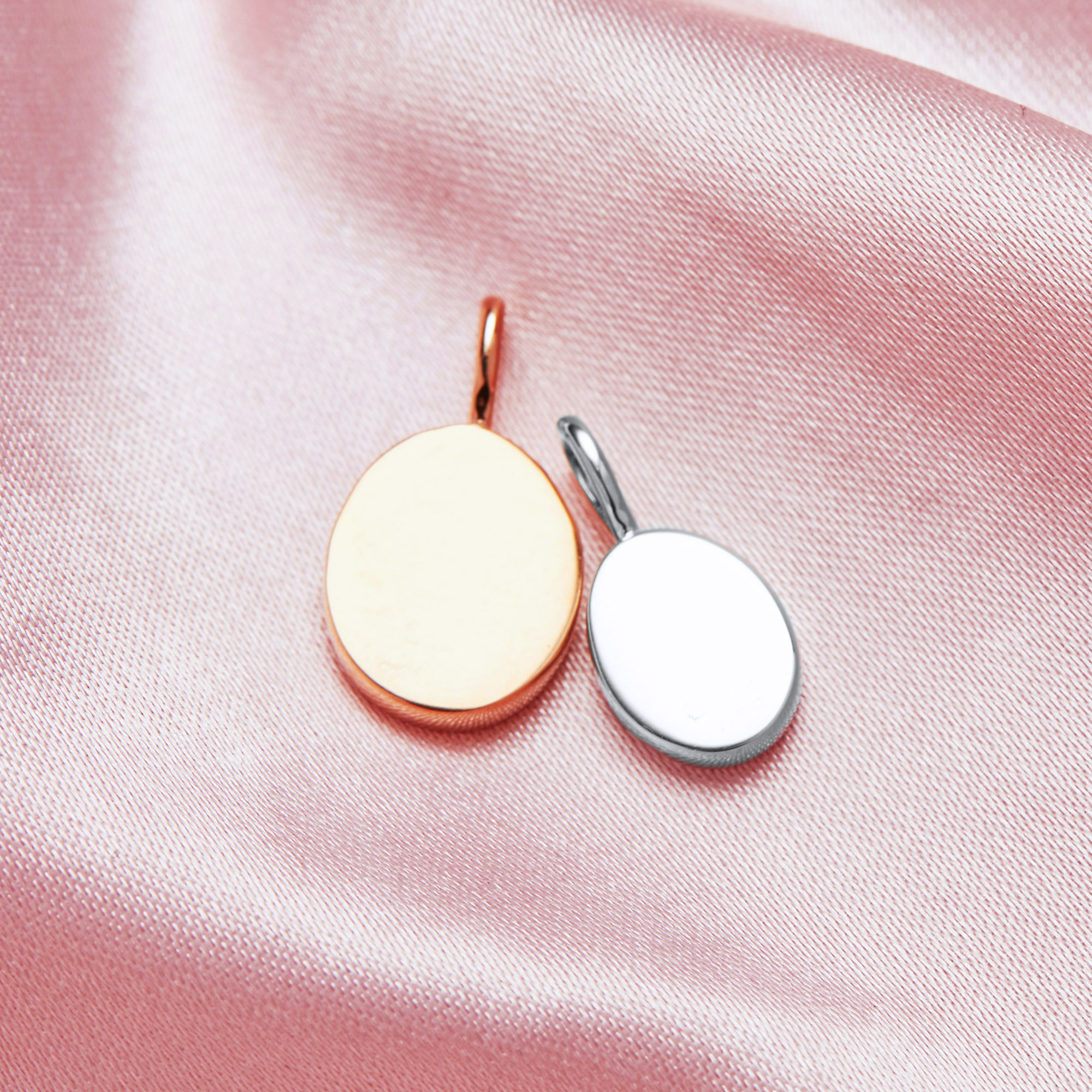 Keepsake Breast Milk Resin Oval Solid Back Pendant Bezel Settings,Solid 14K 18K Gold Pendant,Simple Charm,DIY Memory Jewelry Supplies 1421217 - Click Image to Close