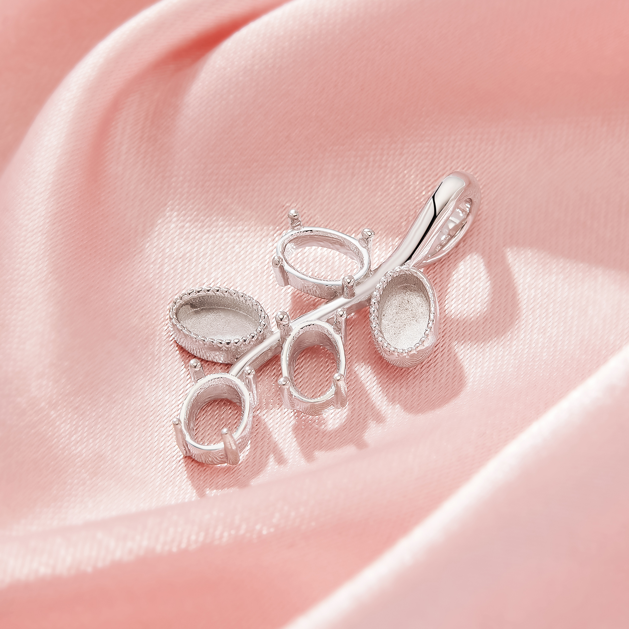4x6MM Keepsake Breast Milk Resin Oval Bezel Pendant Settings,Tree Branch Leaf Solid 925 Silver Pendant Charm,Oval Prong Pendant Settings 1421249