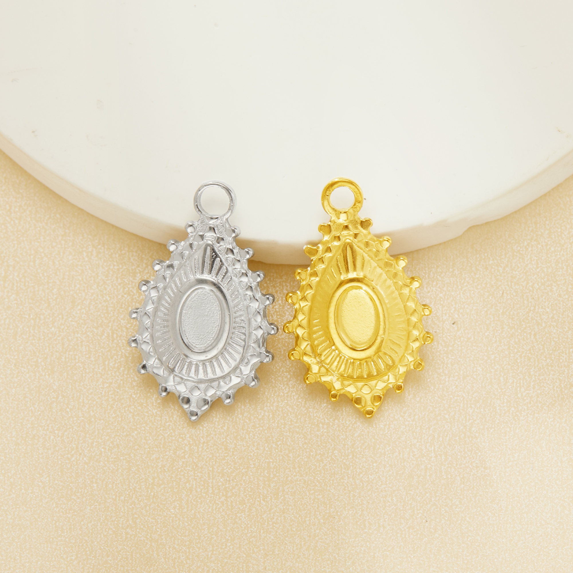 3x5MM Keepsake Breast Milk Resin Oval Bezel Pendant Settings,Yellow Gold Plated Stainless Steel Pear Pendant Charm,Vintage Pendant Blank 1421253 - Click Image to Close