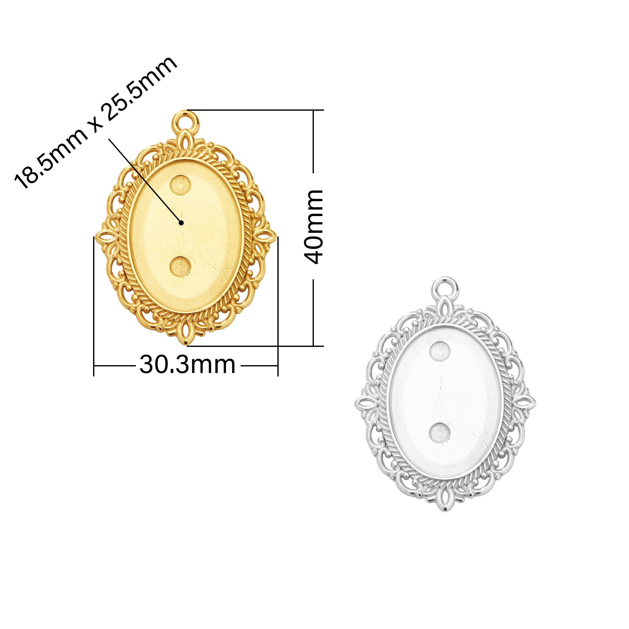 Keepsake Breastmilk Stainless Steel Oval Bezel Pendant,Vintage Styles Art Deco Oval Pendant,Silver Gold Pendant,DIY Pendant Supplies 1421254 - Click Image to Close