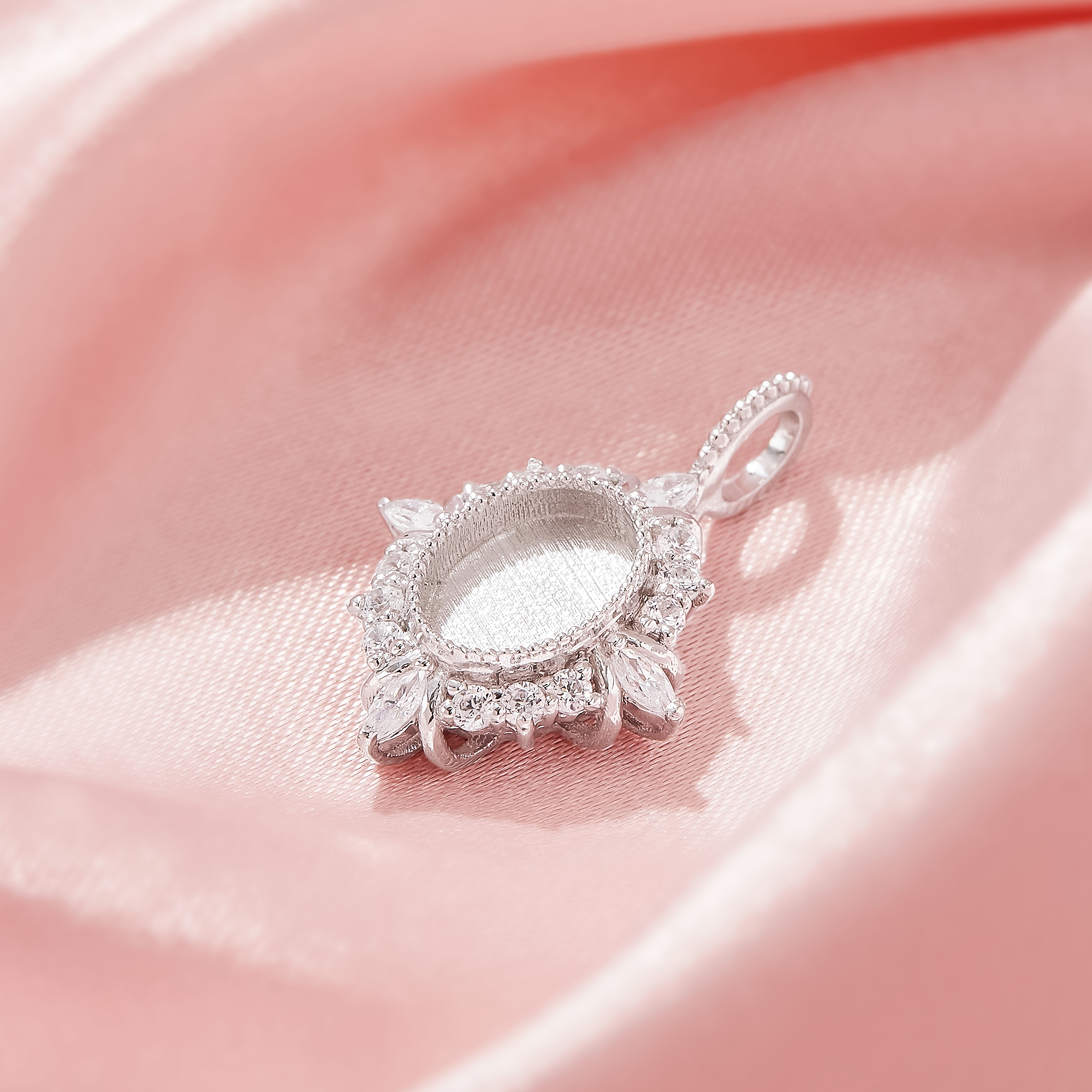 Keepsake Breast Milk Resin Oval Bezel Pendant Blank Settings,Solid 925 Sterling Silver Pendant Charm,Vintage Styles Pendant,DIY Pendant Supplies 1421258-1