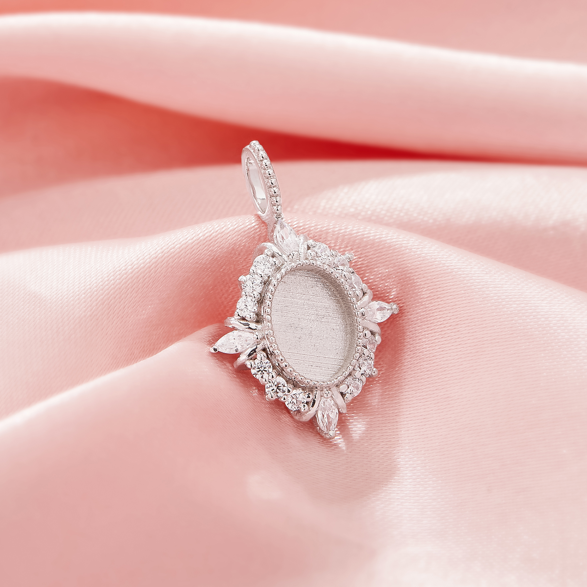 Keepsake Breast Milk Resin Oval Bezel Pendant Blank Settings,Solid 925 Sterling Silver Pendant Charm,Vintage Styles Pendant,DIY Pendant Supplies 1421258-1