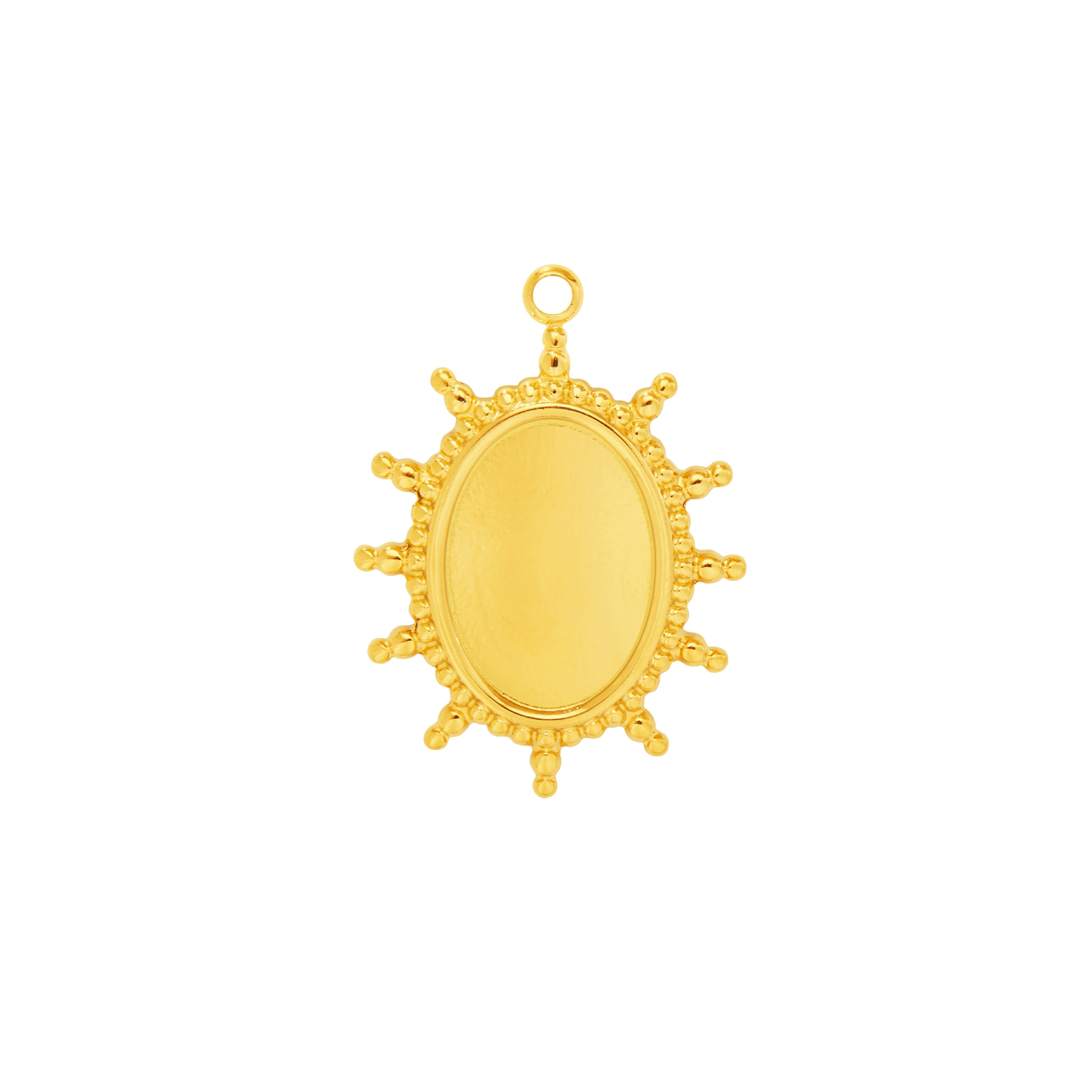 10x14MM Oval Bezel Stainless Steel Pendant Settings,Yellow Gold Silver Oval Pendant Charm,Sun Pendant,DIY Pendant Blank 1421268 - Click Image to Close